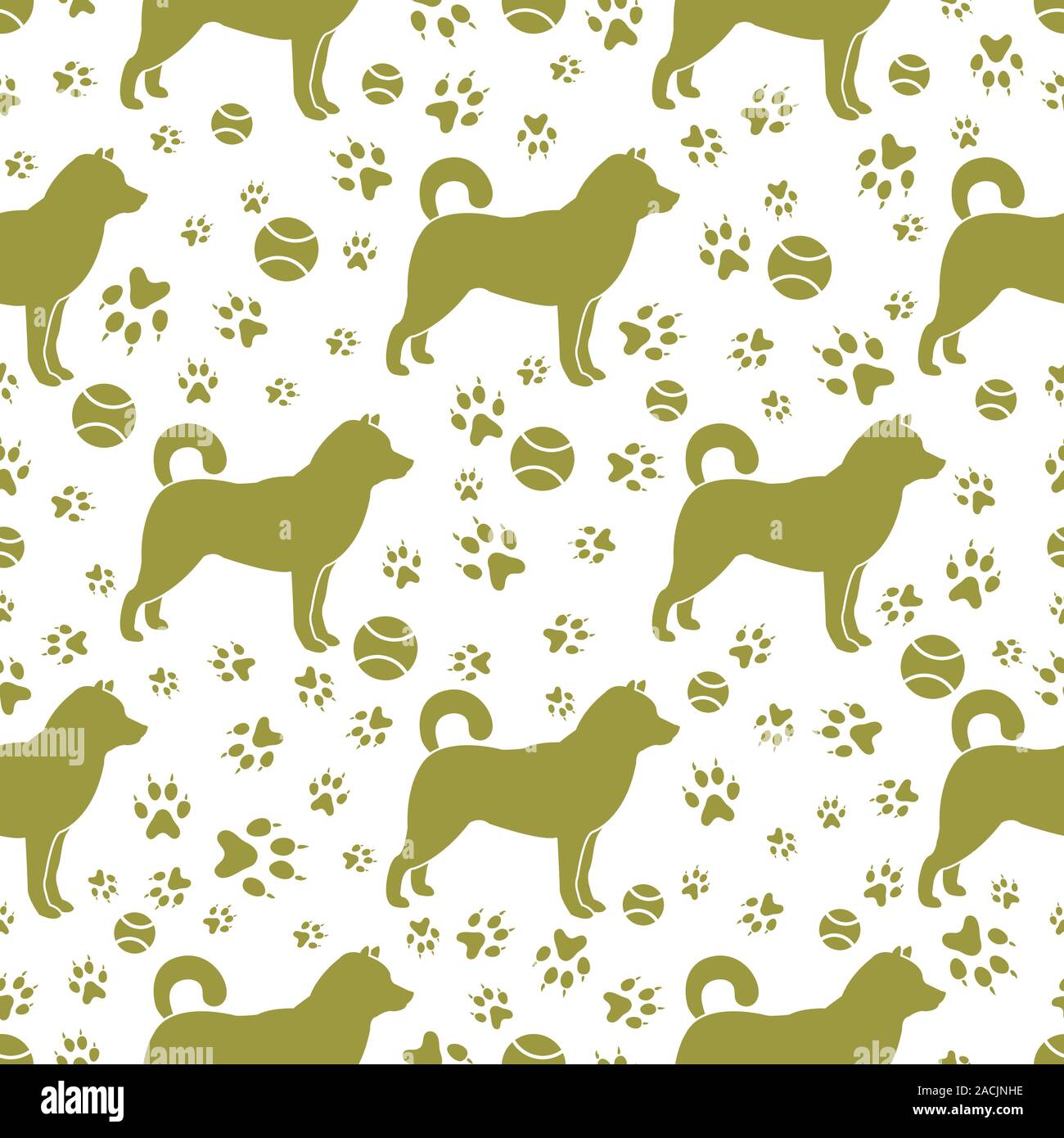 Vector seamless pattern with dog, dog paw tracks, tennis ball. Animal  background. Pet shop, dog show, veterinary clinic, pet care concept. Design  for Stock Vector Image & Art - Alamy