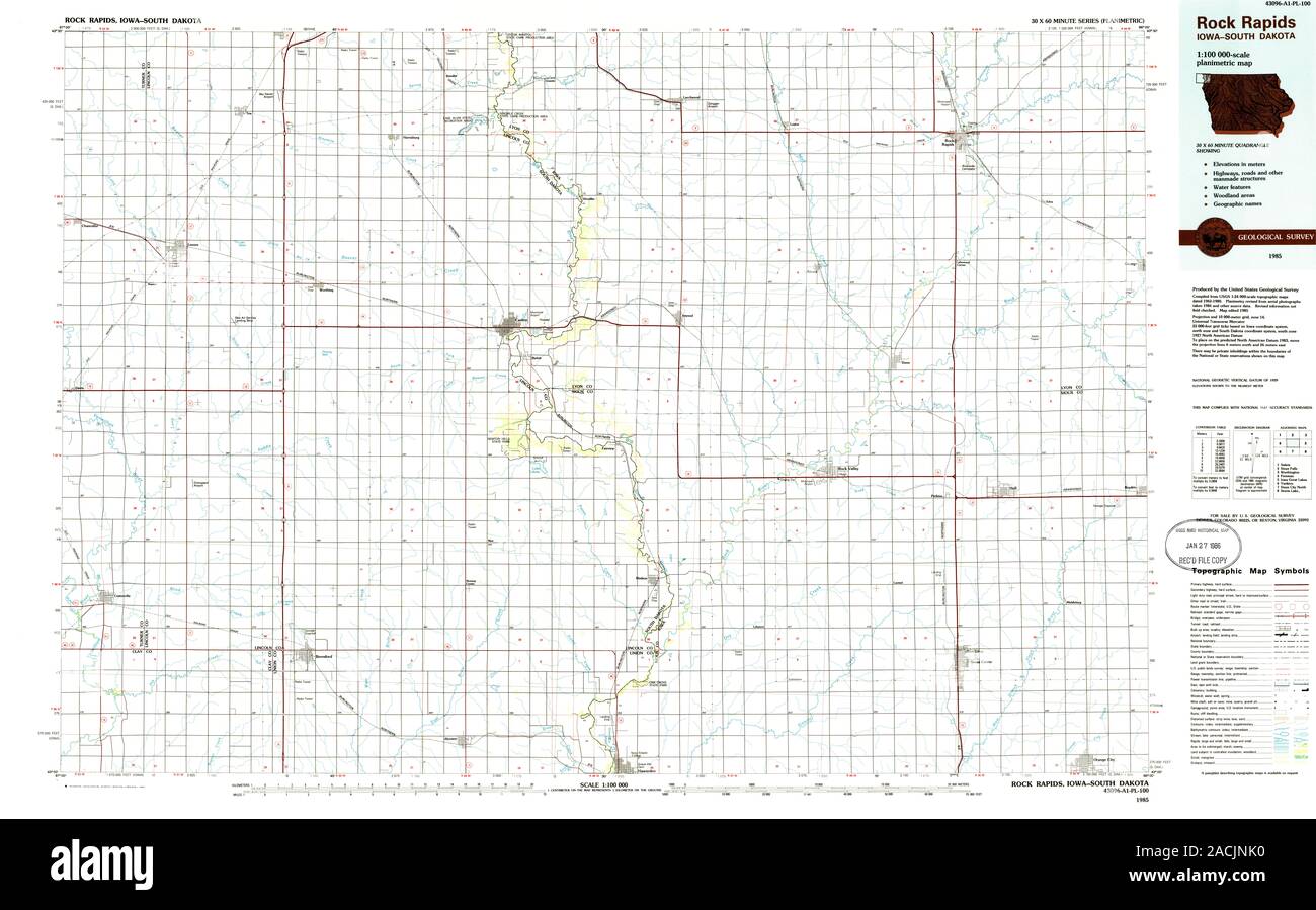 Map of rock rapids hires stock photography and images Alamy