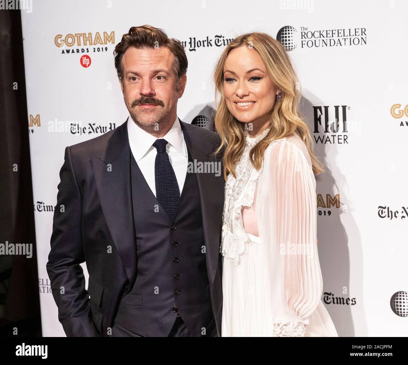 New York, NY - December 2, 2019: Jason Sudeikis and Olivia Wilde attend