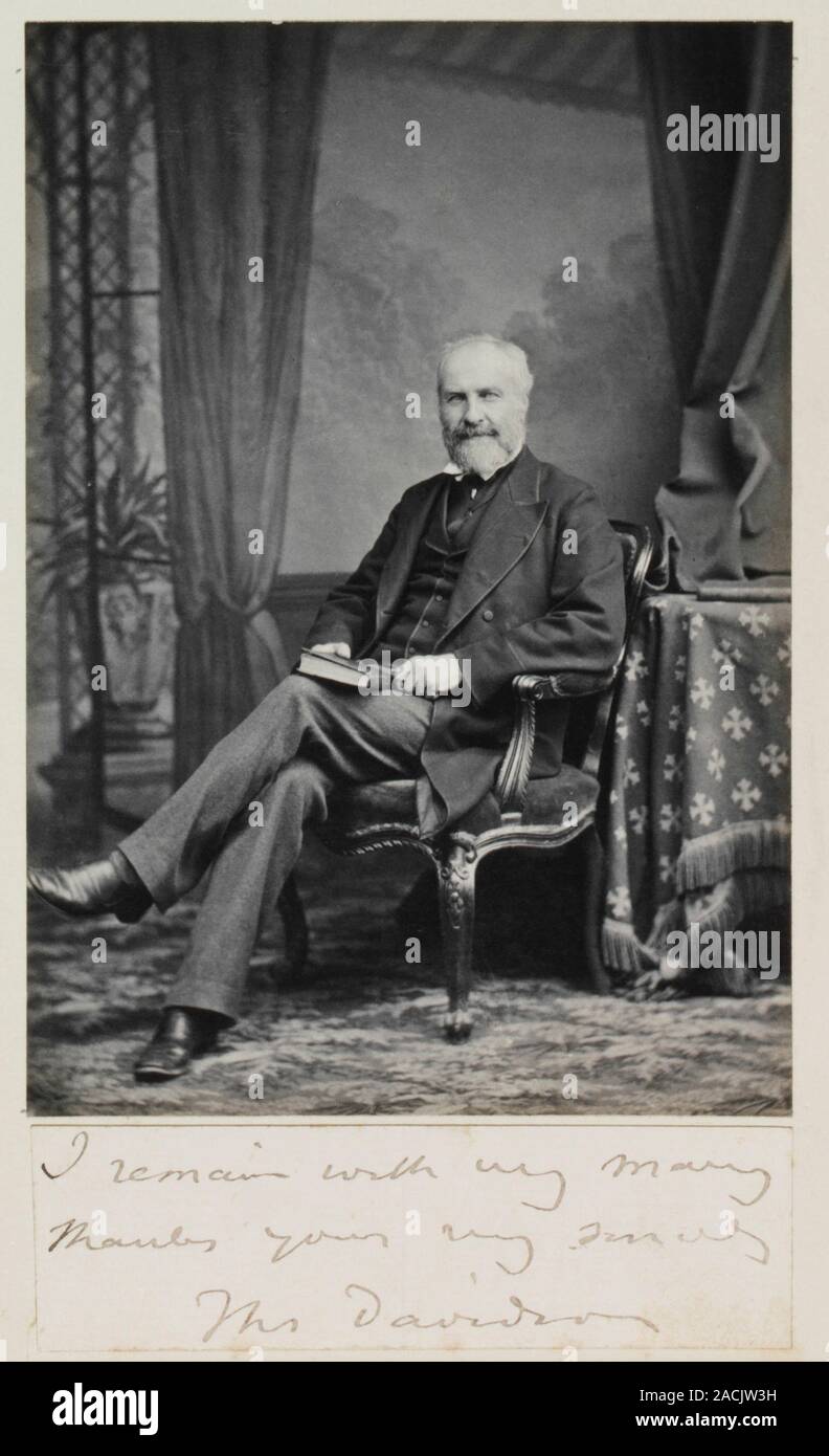 Thomas Davidson (1817-1885), British palaeontologist. Davidson wrote reports on Brachiopods (marine animals with hinged shells) that were collected du Stock Photo