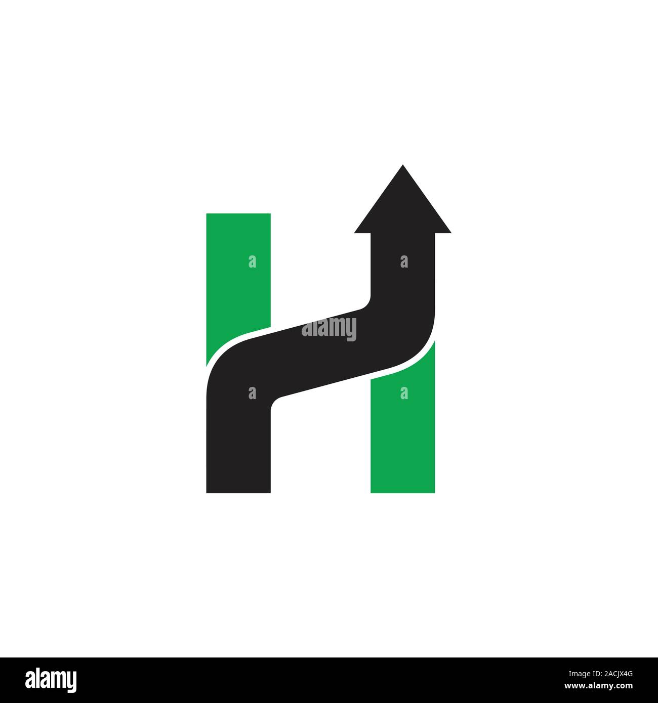 letter h geometric arrow up logo vector Stock Vector