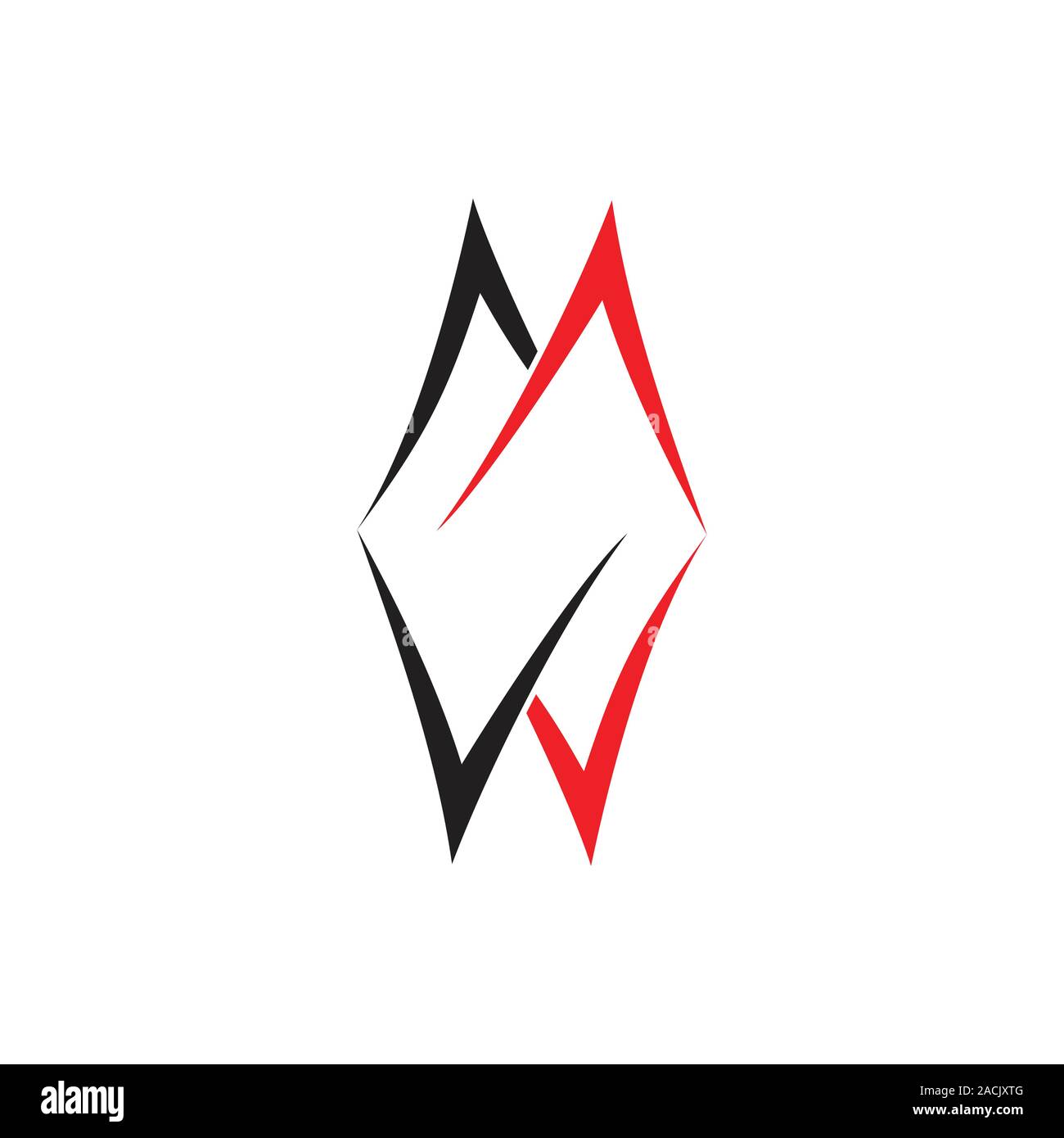 letters mw simple abstract logo Stock Vector