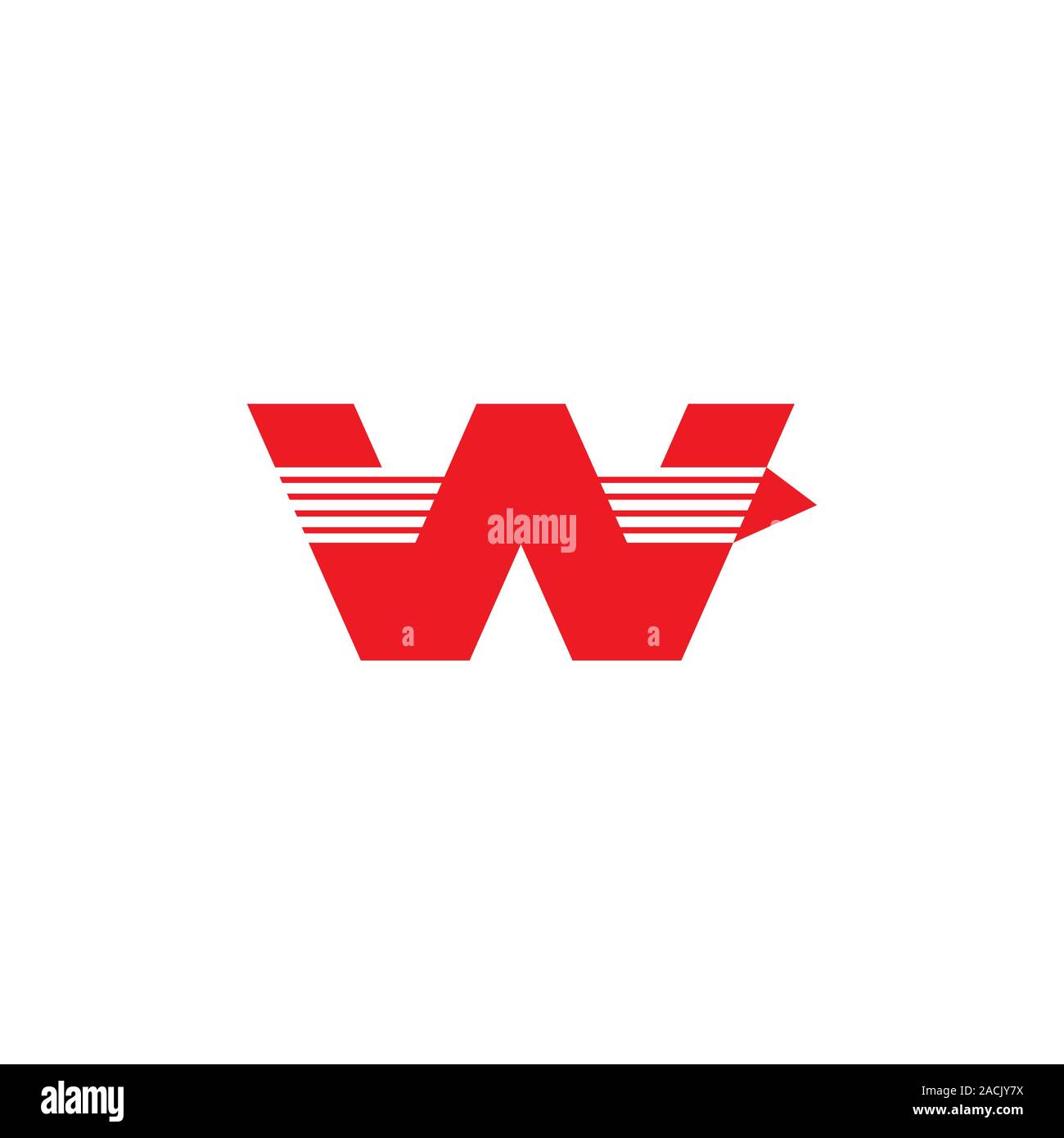 letter w stripes geometric fast arrow logo vector Stock Vector Image ...