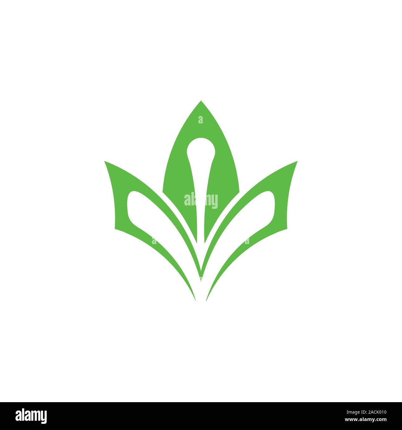 simple geometric book green leaf plant education logo Stock Vector