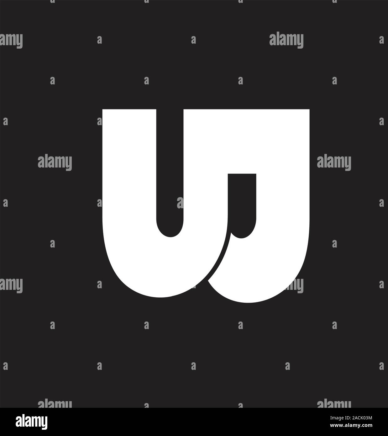 abstract letter uj simple geometric logo vector Stock Vector