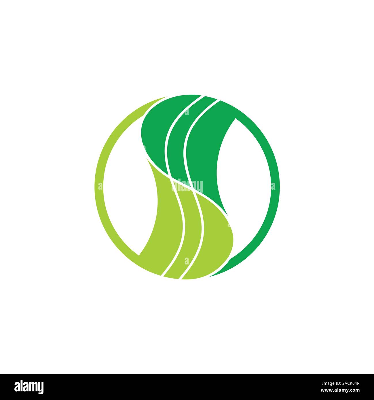 linked circle leaf symbol logo vector Stock Vector