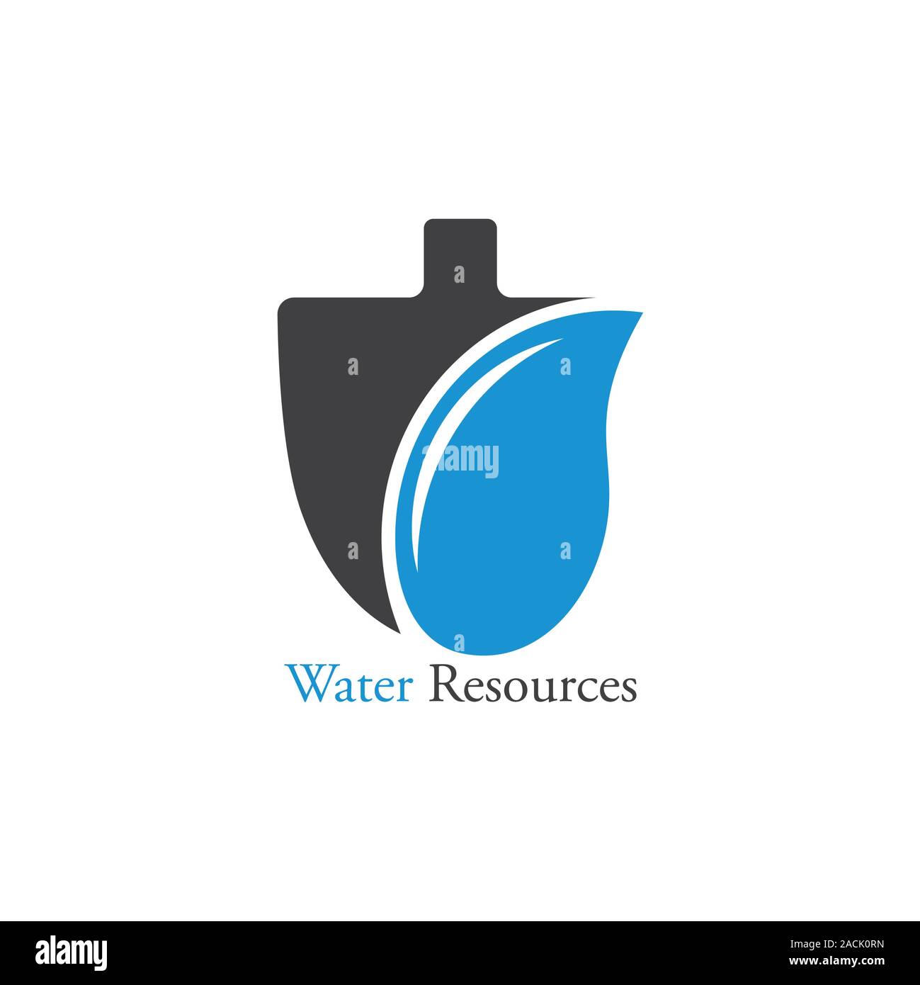 water resources shovel geometric icon vector Stock Vector