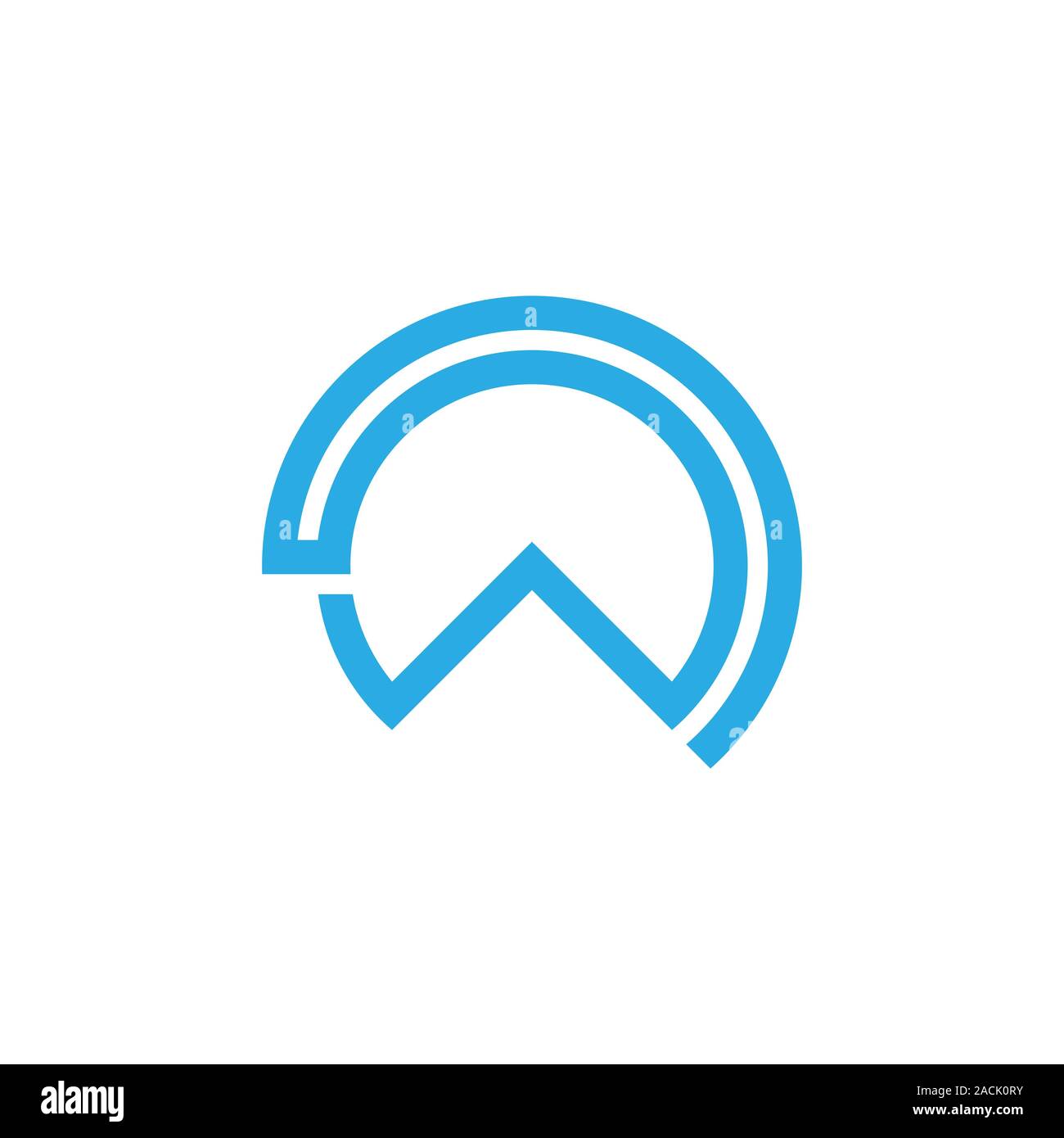 abstract mountain stripes line circle geometric logo vector Stock Vector