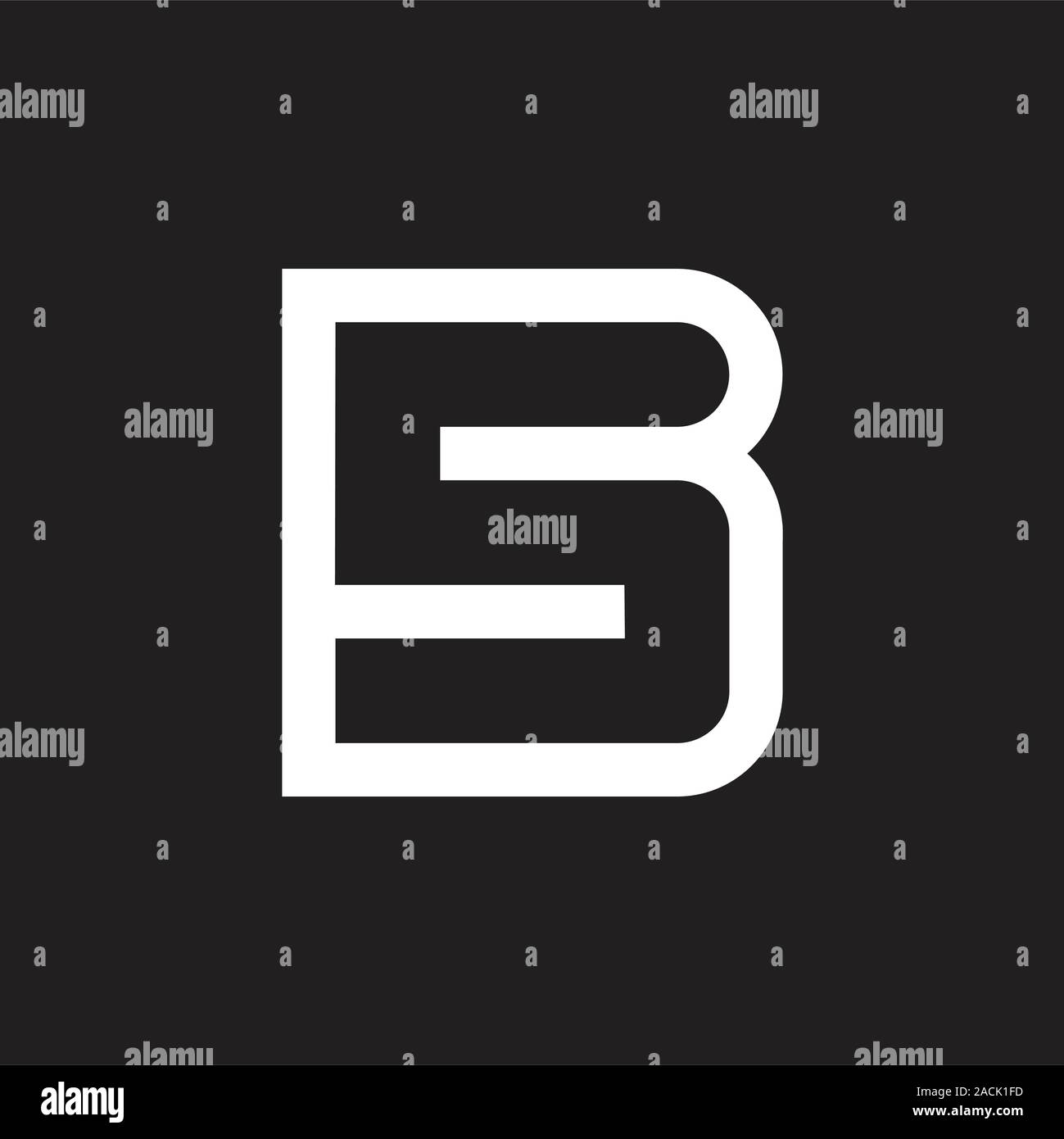 letter sb negative space logo vector Stock Vector