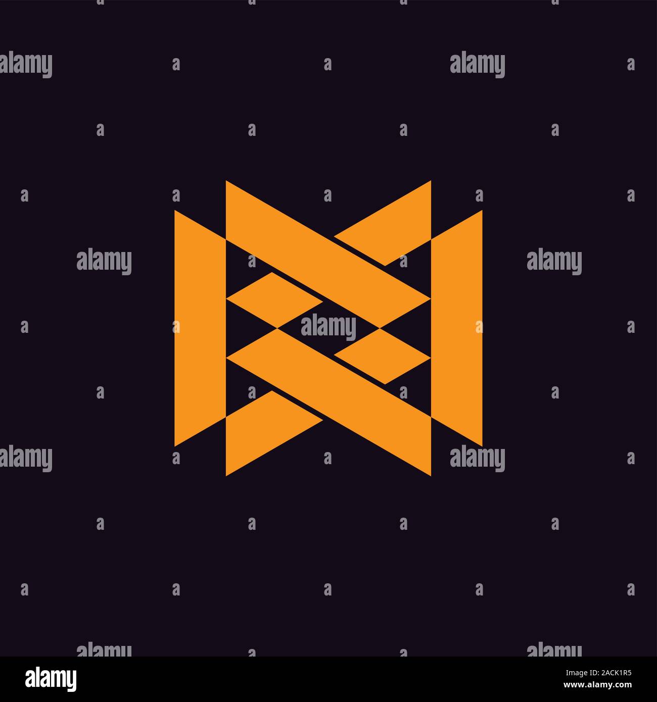 letter mw linked triangle geometric logo vector Stock Vector
