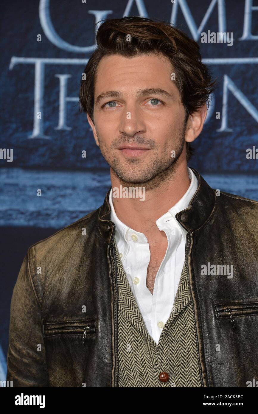 LOS ANGELES, CA. April 10, 2016: Actor Michiel Huisman at the season 6 premiere of Game of Thrones at the TCL Chinese Theatre, Hollywood. © 2016 Paul Smith / Featureflash Stock Photo
