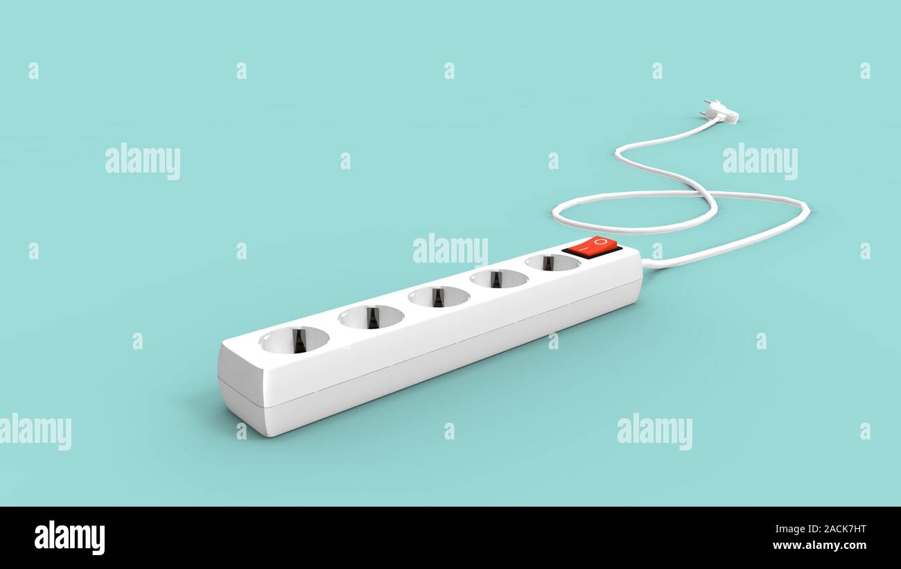 3d rendering of a electricity socket isolated in a bright studio ...