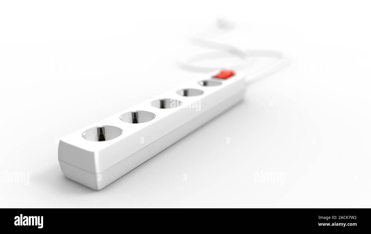 3d rendering of a electricity socket isolated in a bright studio ...
