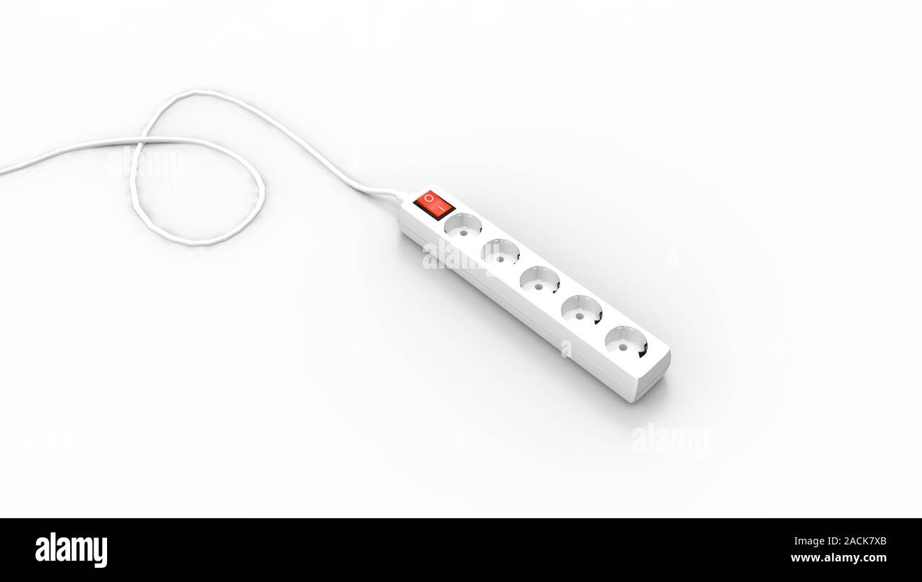 3d rendering of a electricity socket isolated in a bright studio ...