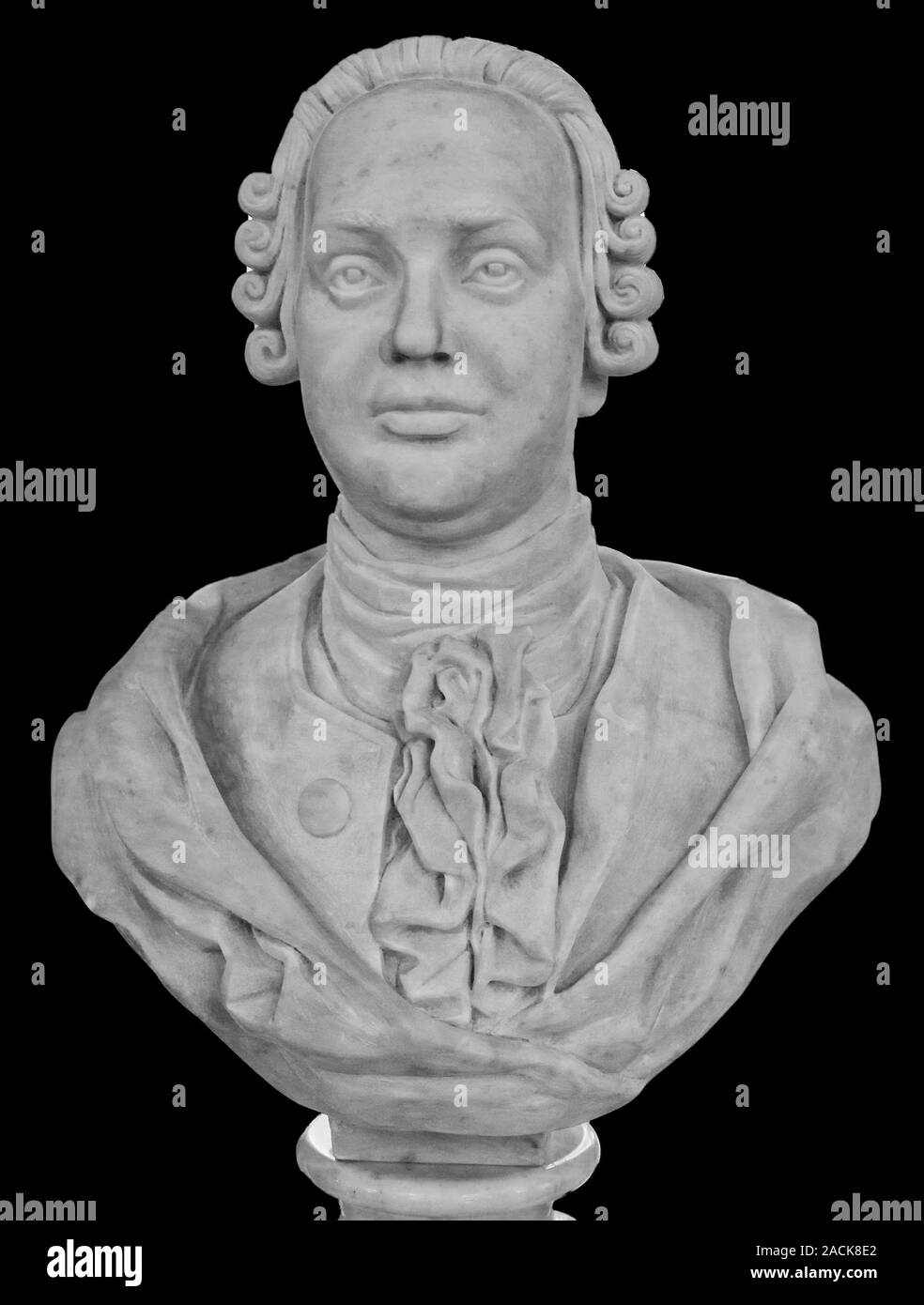 The monument, a bust to the Russian scientist Lomonosov Mikhail ...