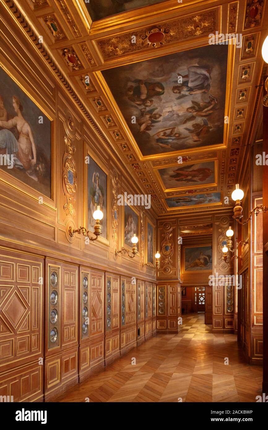 Fontainebleau, France, March 30, 2017: Room Interior in Palace