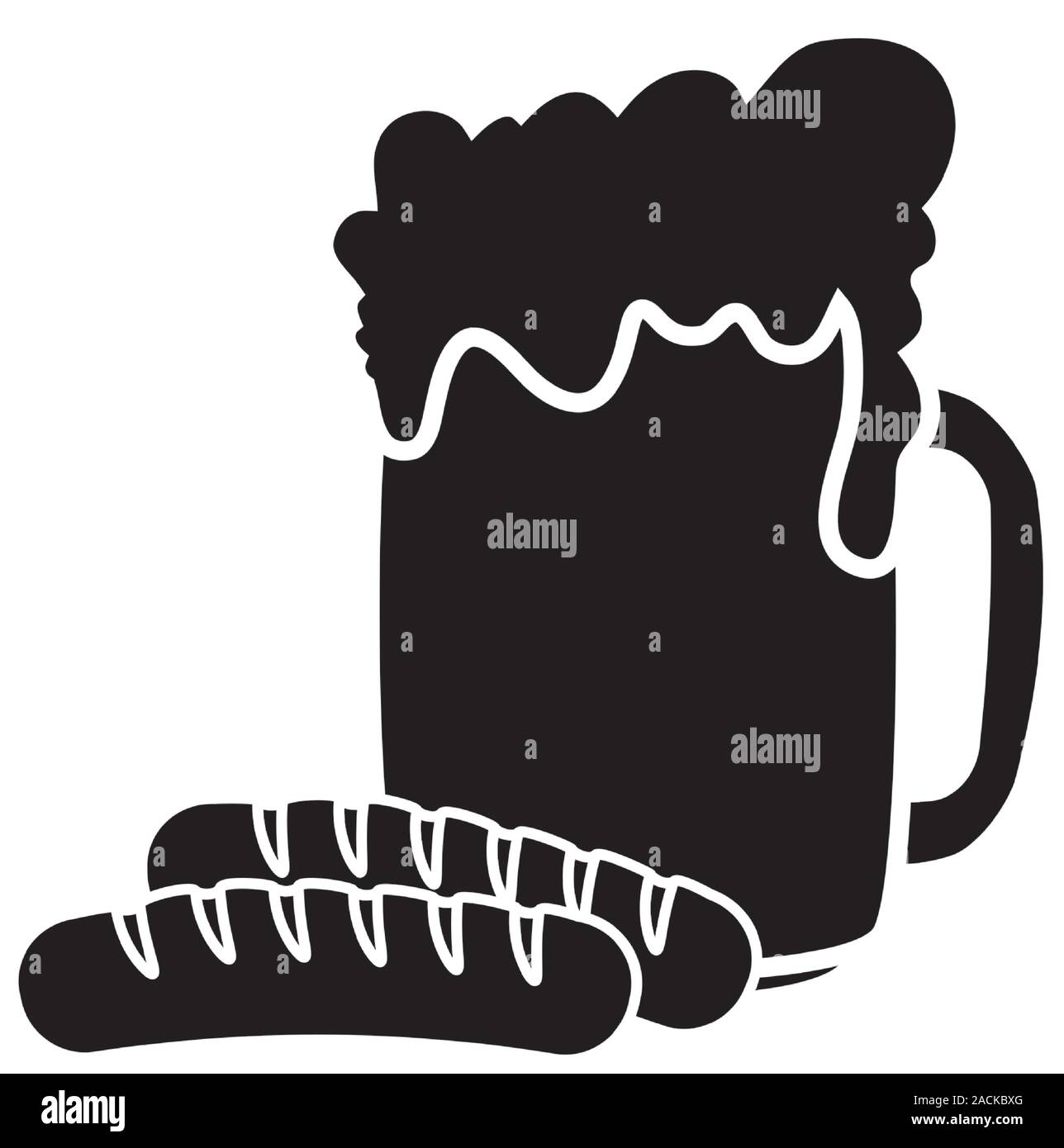 Oktoberfest beer and sausage vector design Stock Vector Image & Art - Alamy