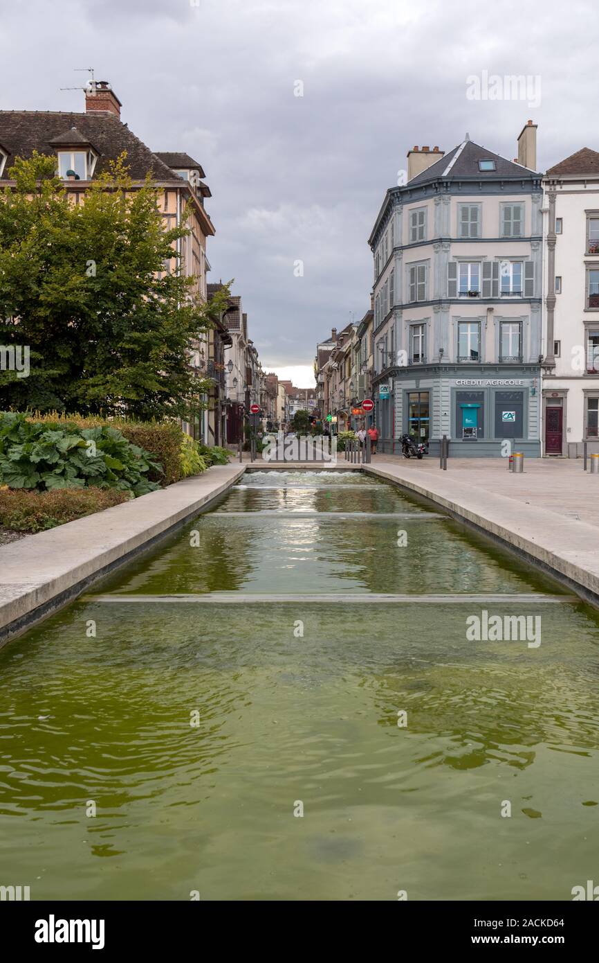 Troyes, France August 31, 2018 Fountain in Place de la Liberation