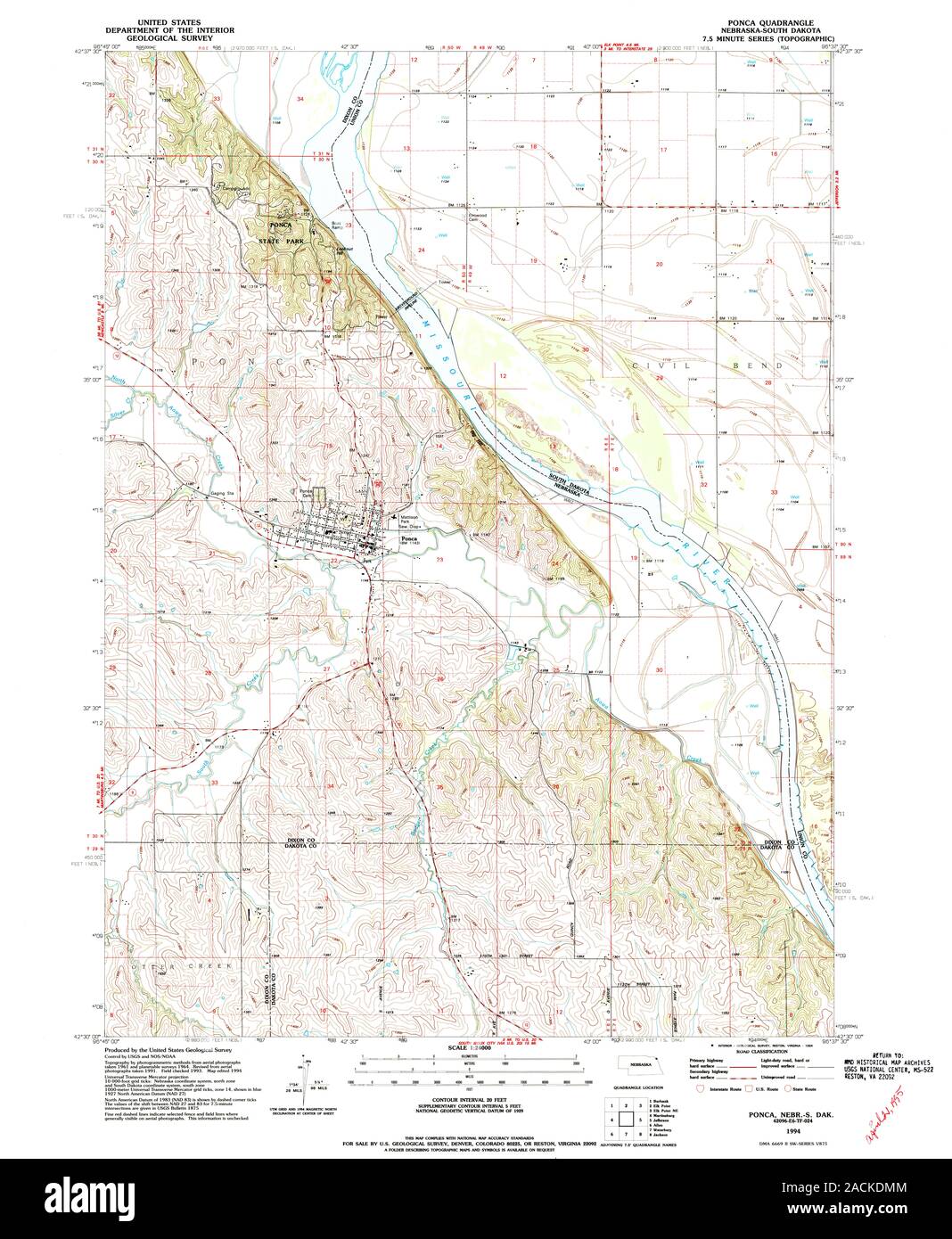 Map of ponca hires stock photography and images Alamy