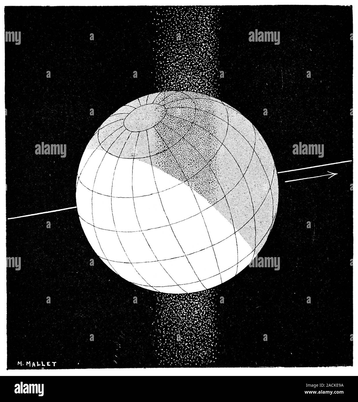 Leonids meteor shower. The Earth is shown crossing the path of the