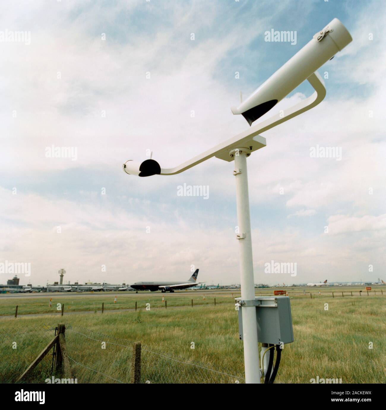 Visiometer at an airport, with an aircraft in the background. This