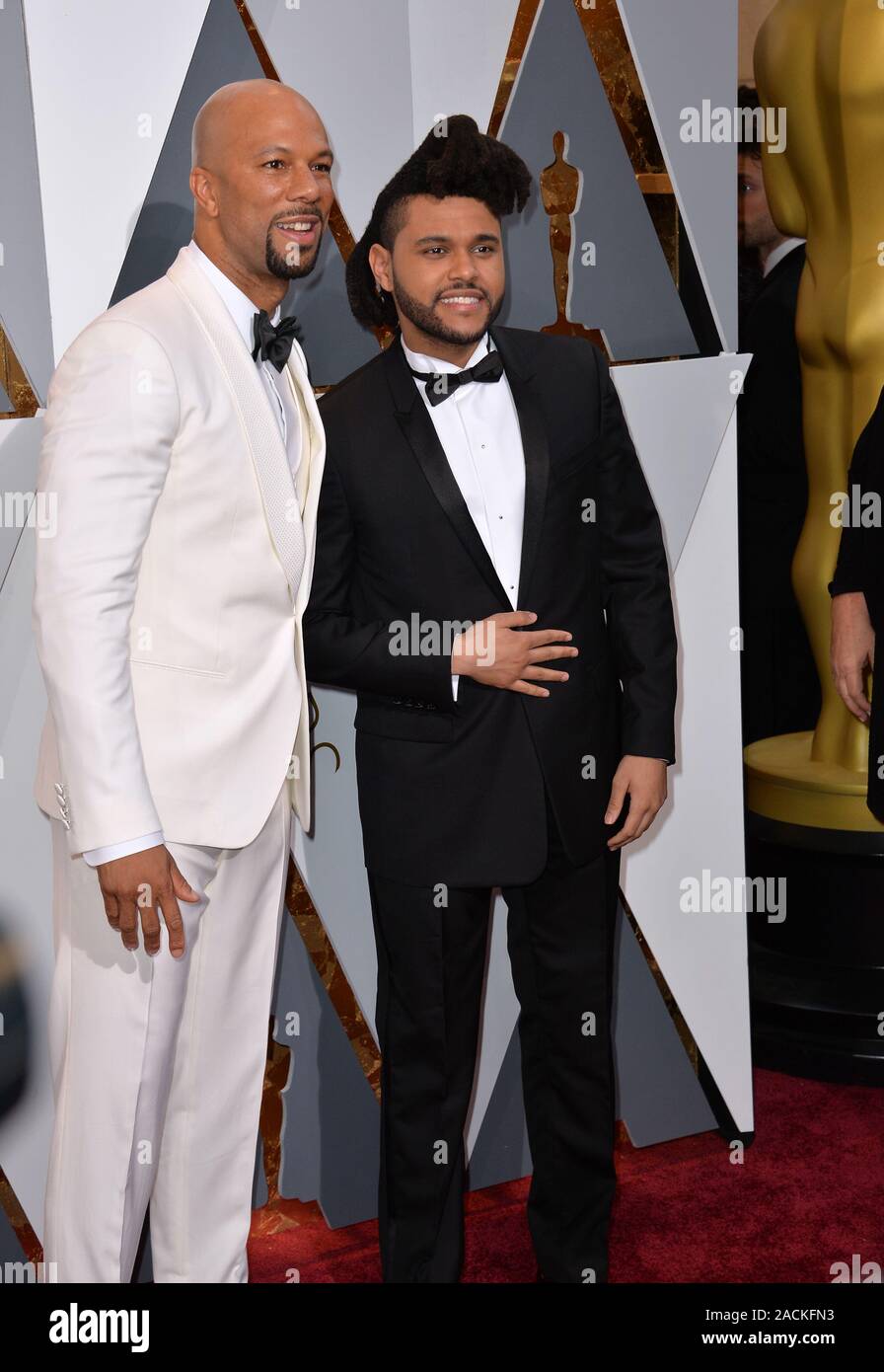 LOS ANGELES, CA FEBRUARY 28, 2016 Singer Common & Abel Makkonen