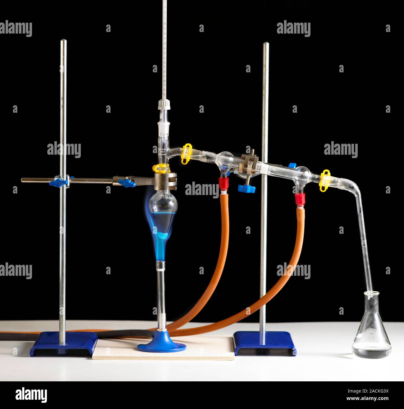 Distillation apparatus. Distillation involves slowly boiling a liquid
