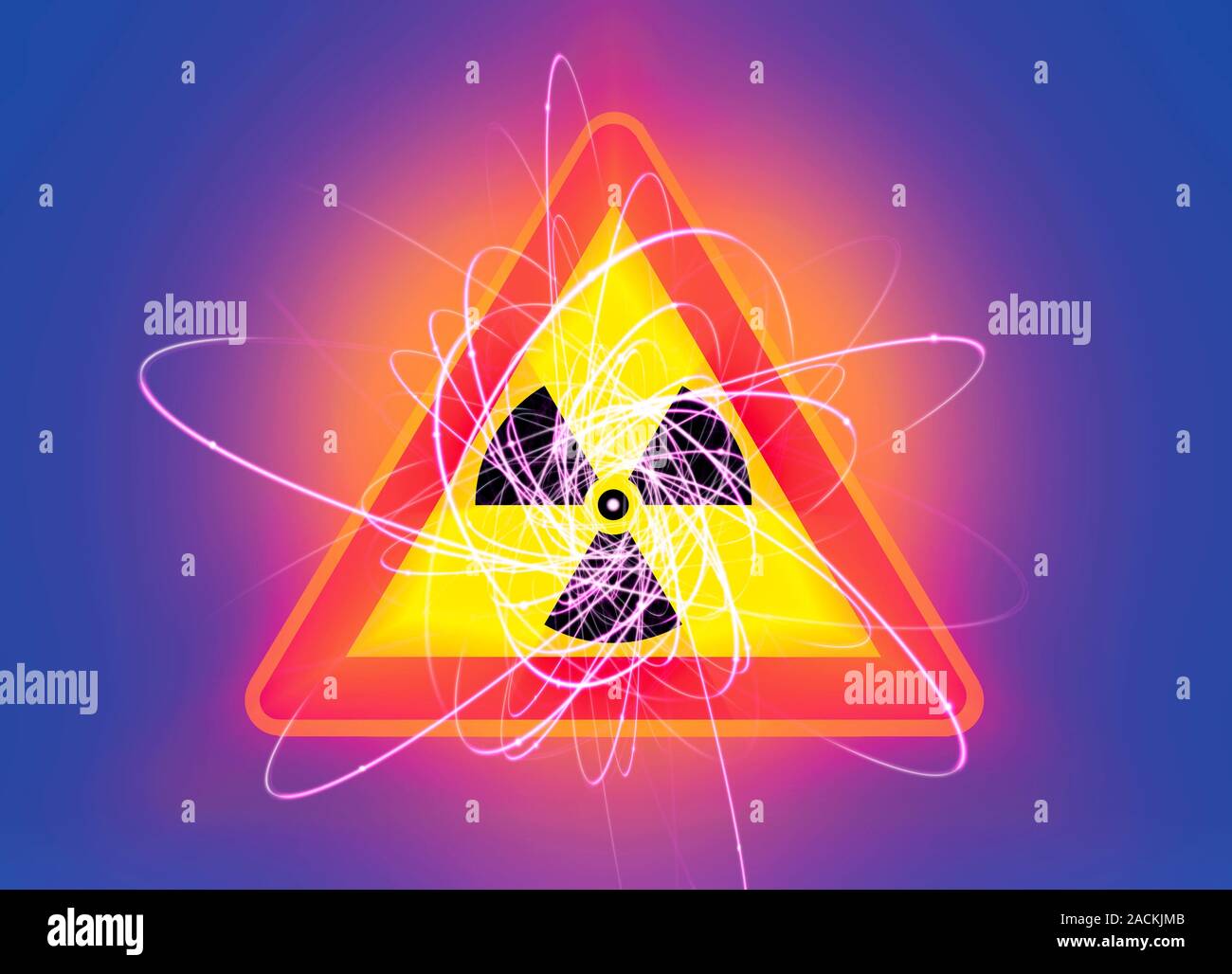 Radiation warning sign, computer artwork Stock Photo - Alamy