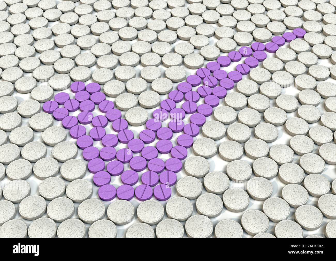 Correct prescription, conceptual computer artwork. Stock Photo