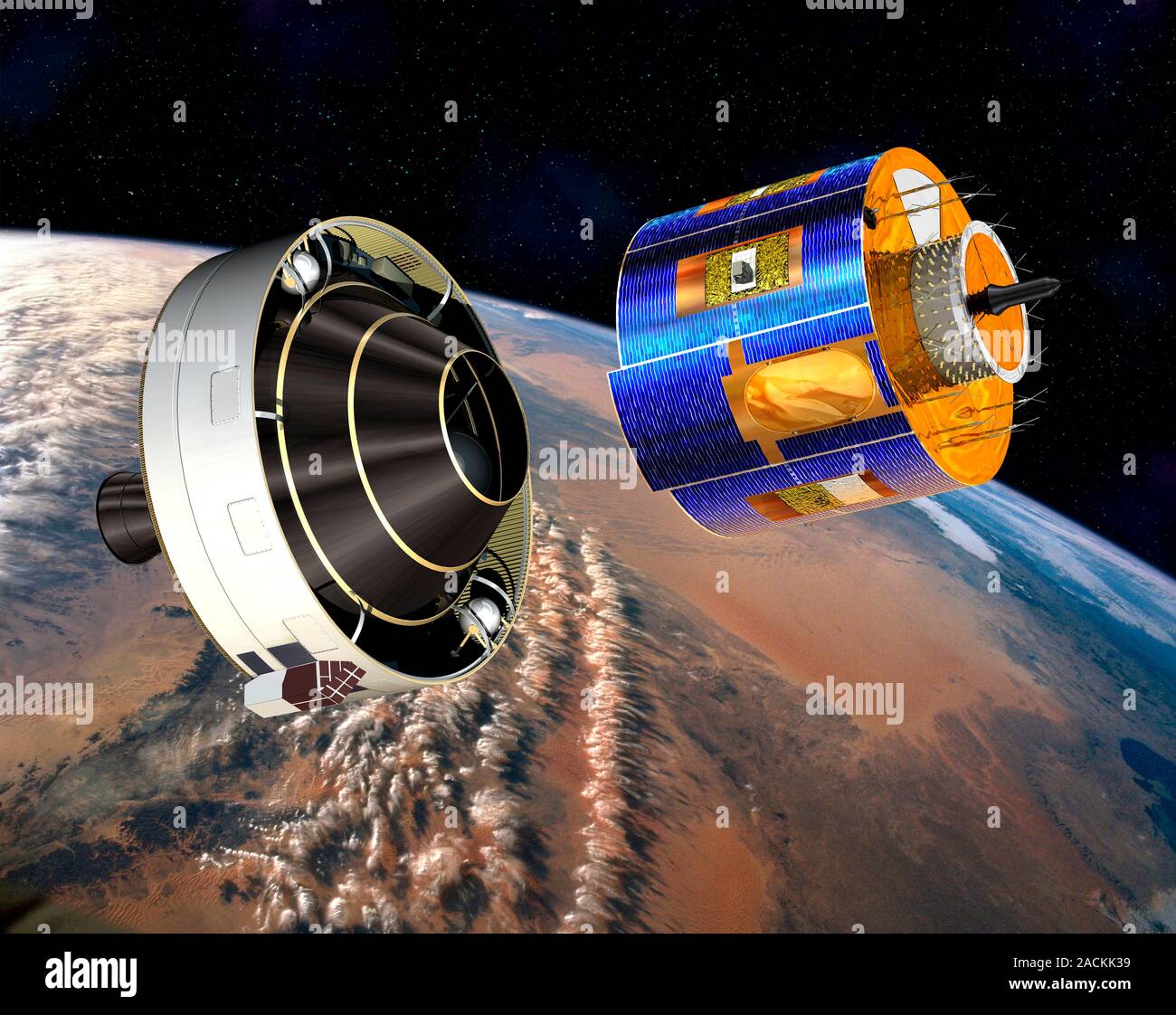 MSG Weather Satellite Launch. Illustration Of A Meteosat Second ...