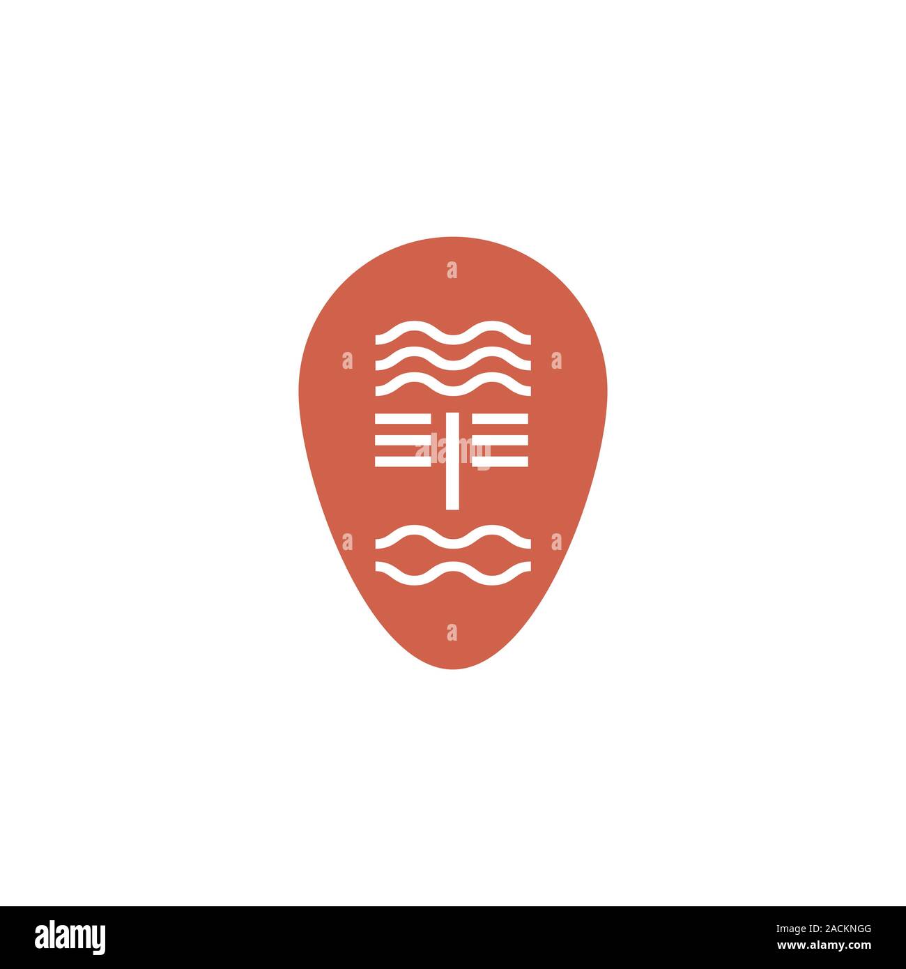 Geometric tribal mask vector logo. Tribal mask icon. Tribal mask linear drawing. Stock Vector