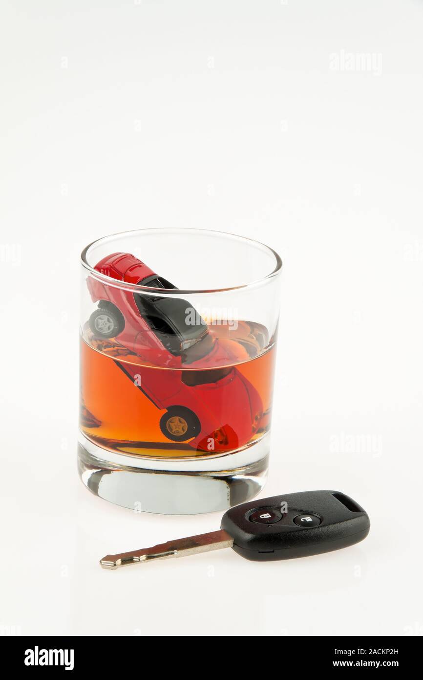 Alcohol and car. Drivers of booze. Stock Photo