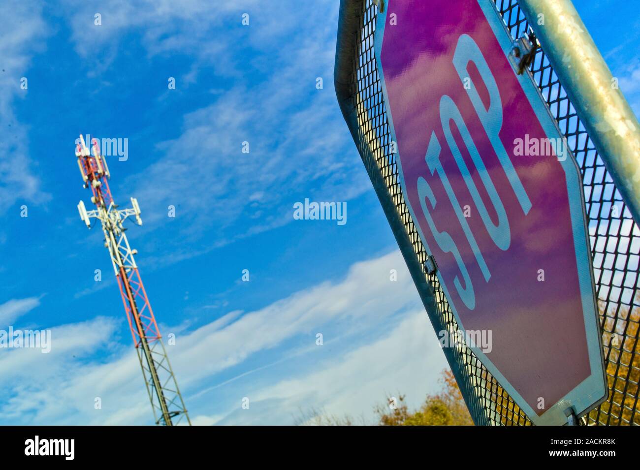 Transmitter of a mobile phone provider Stock Photo