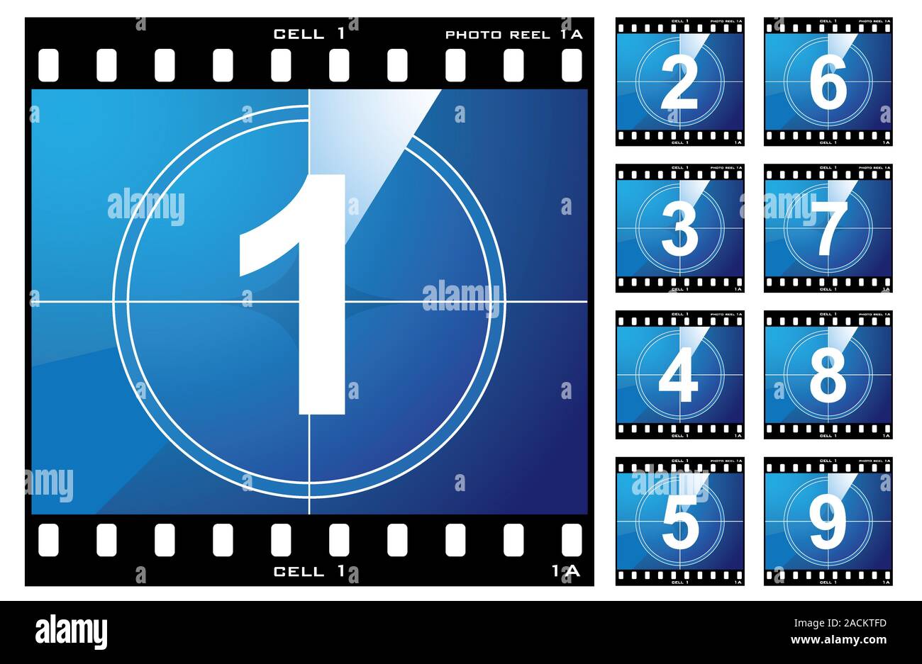 Film cell count down Stock Photo