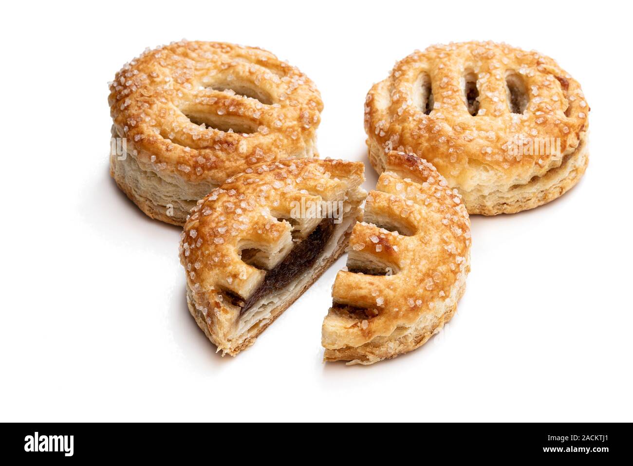 Christmas butter mince pies isolated on white Stock Photo - Alamy