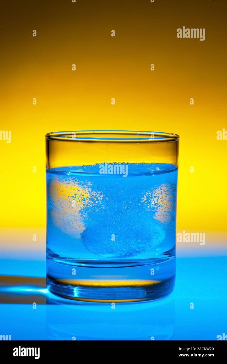 Tablet dissolves in water glass Stock Photo Alamy