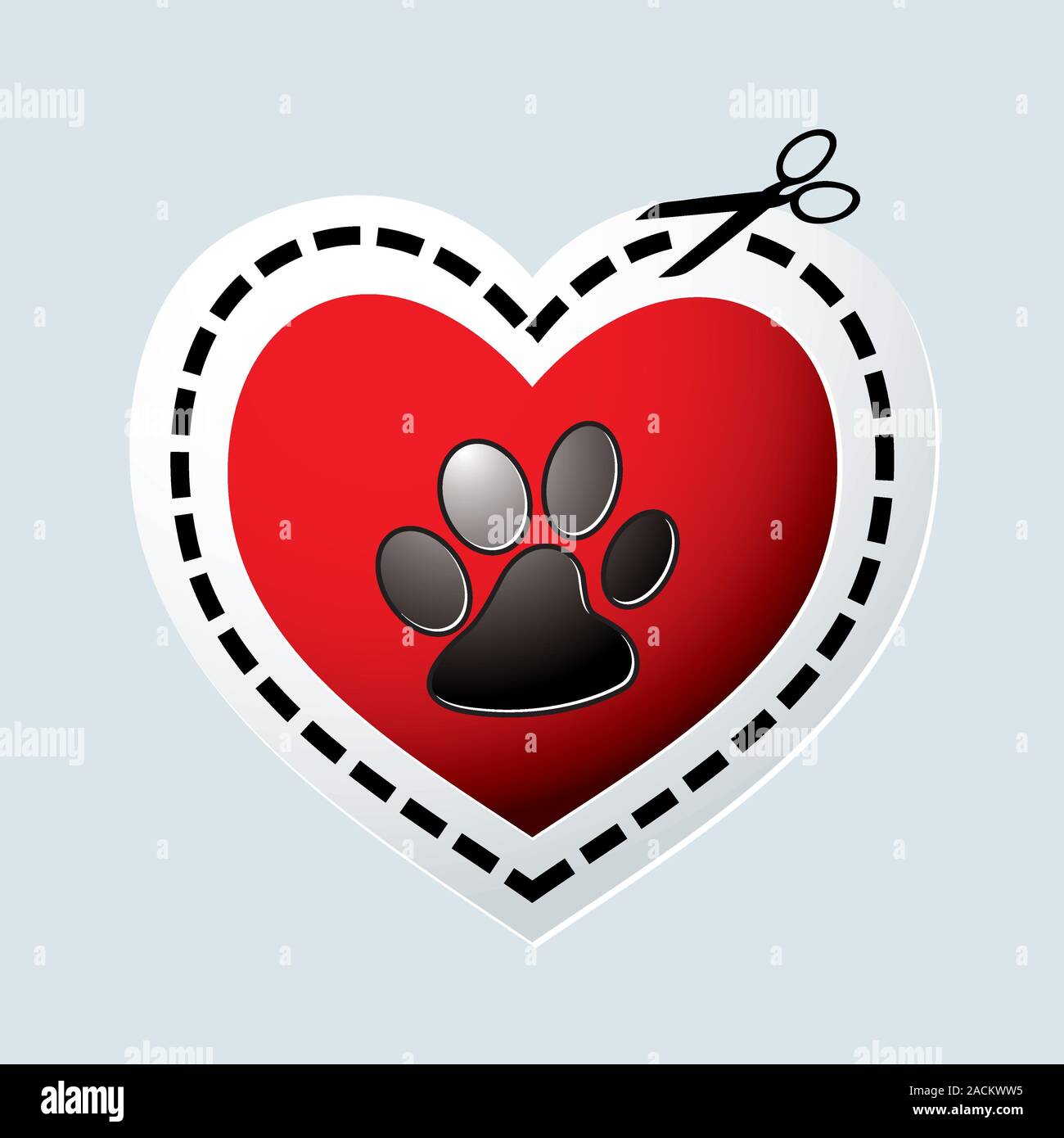 Dog Paw Heart Clipart