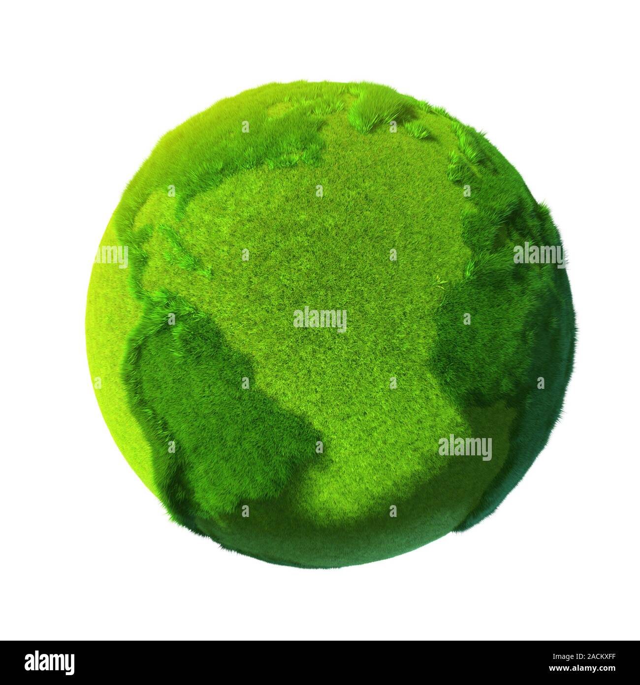 Green Earth Covered With Grass Stock Photo Alamy