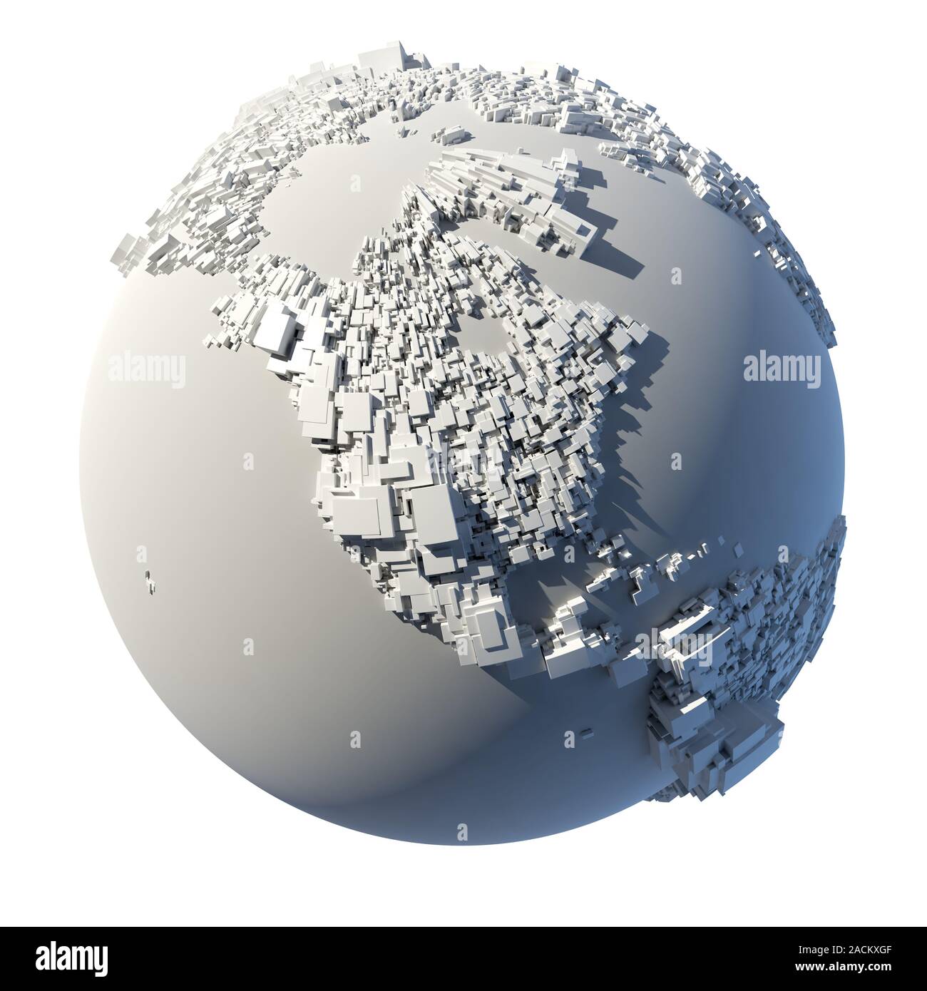 Cubic structure of the planet Earth Stock Photo