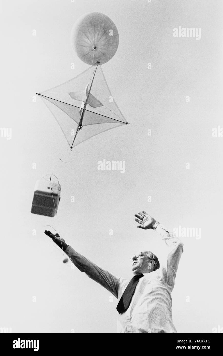 Radiosonde launch. Radiosondes are units designed to measure and