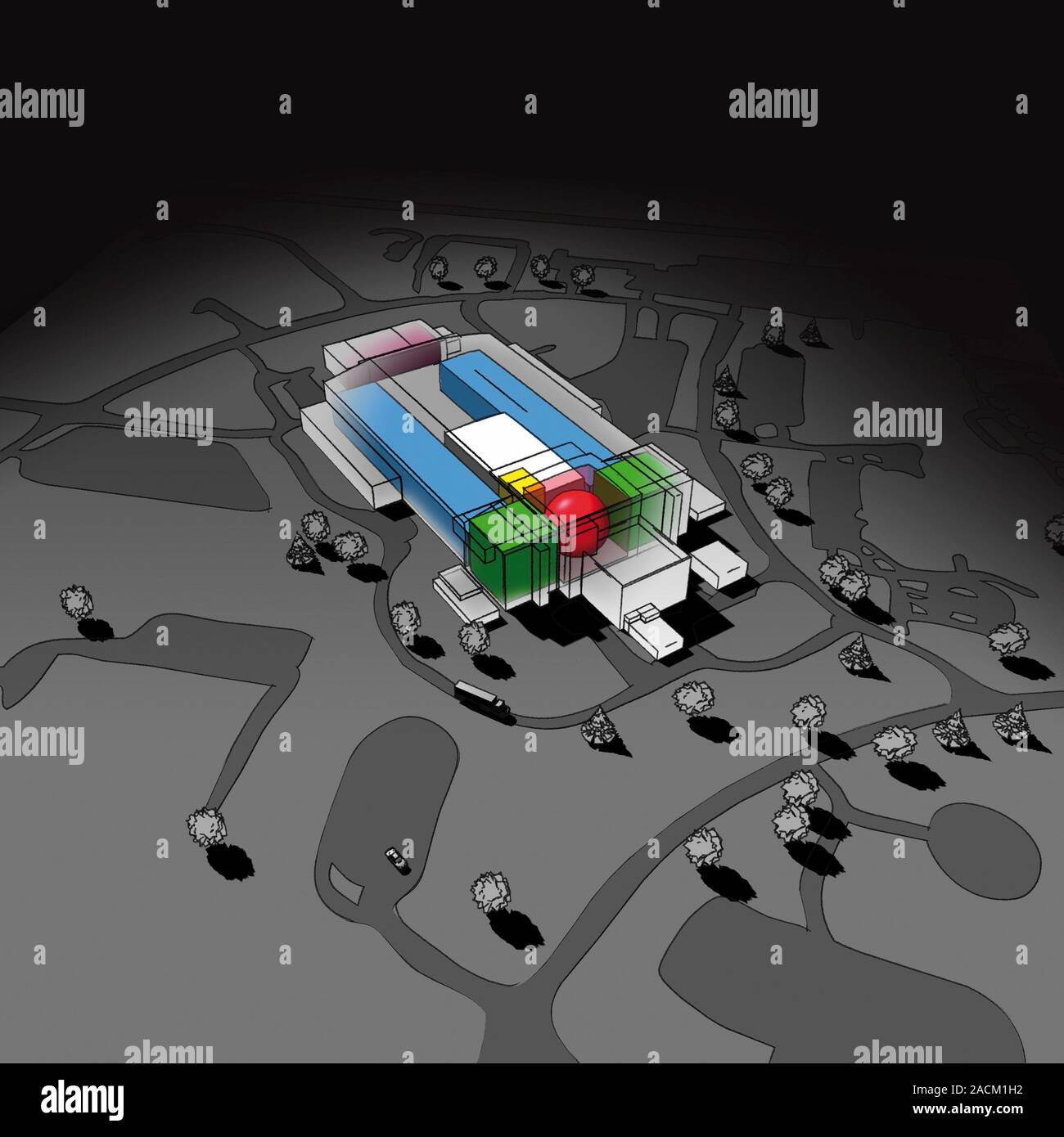 National Ignition Facility (NIF). Computer artwork showing the layout