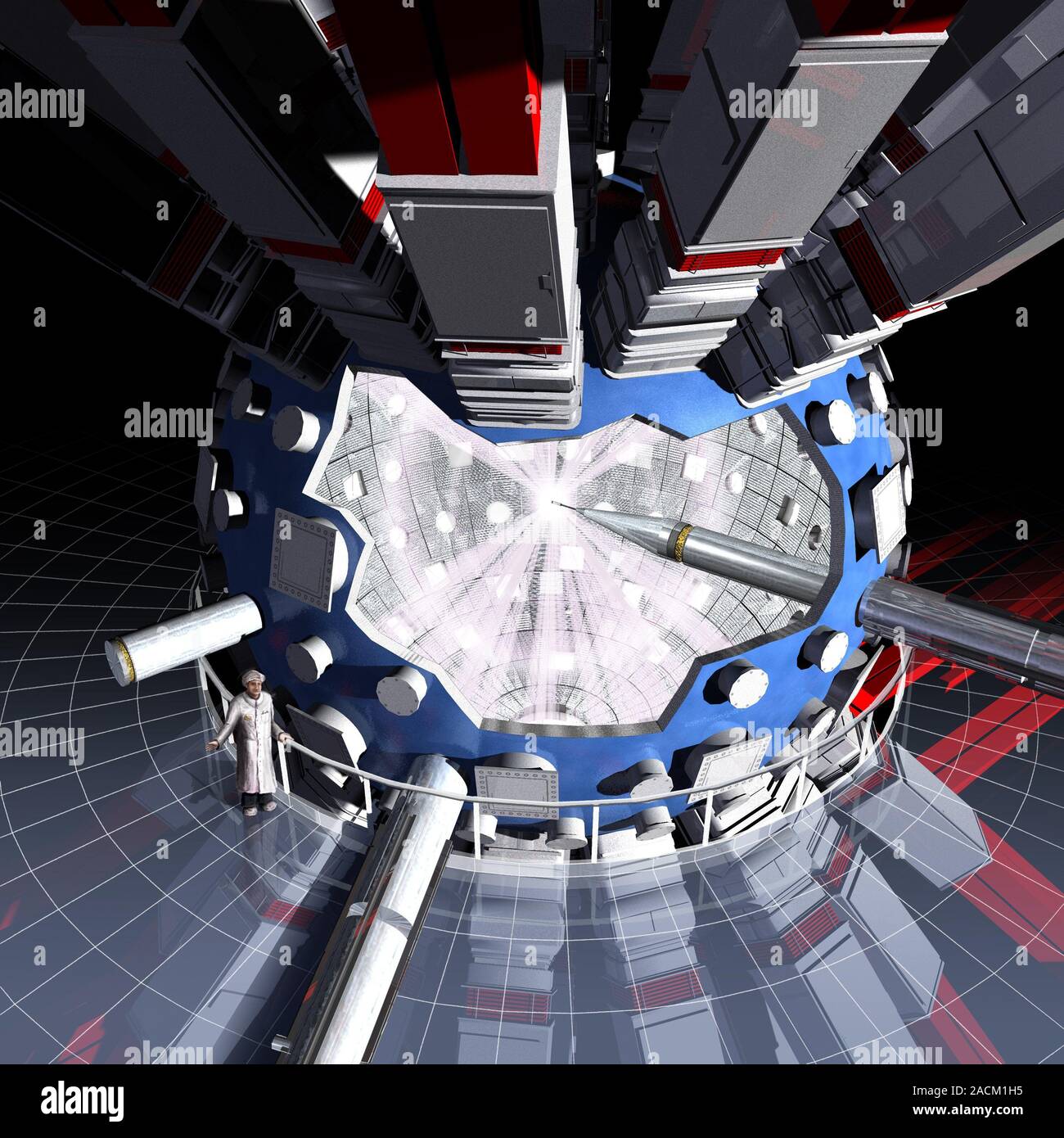 National Ignition Facility (NIF). Computer artwork showing the layout
