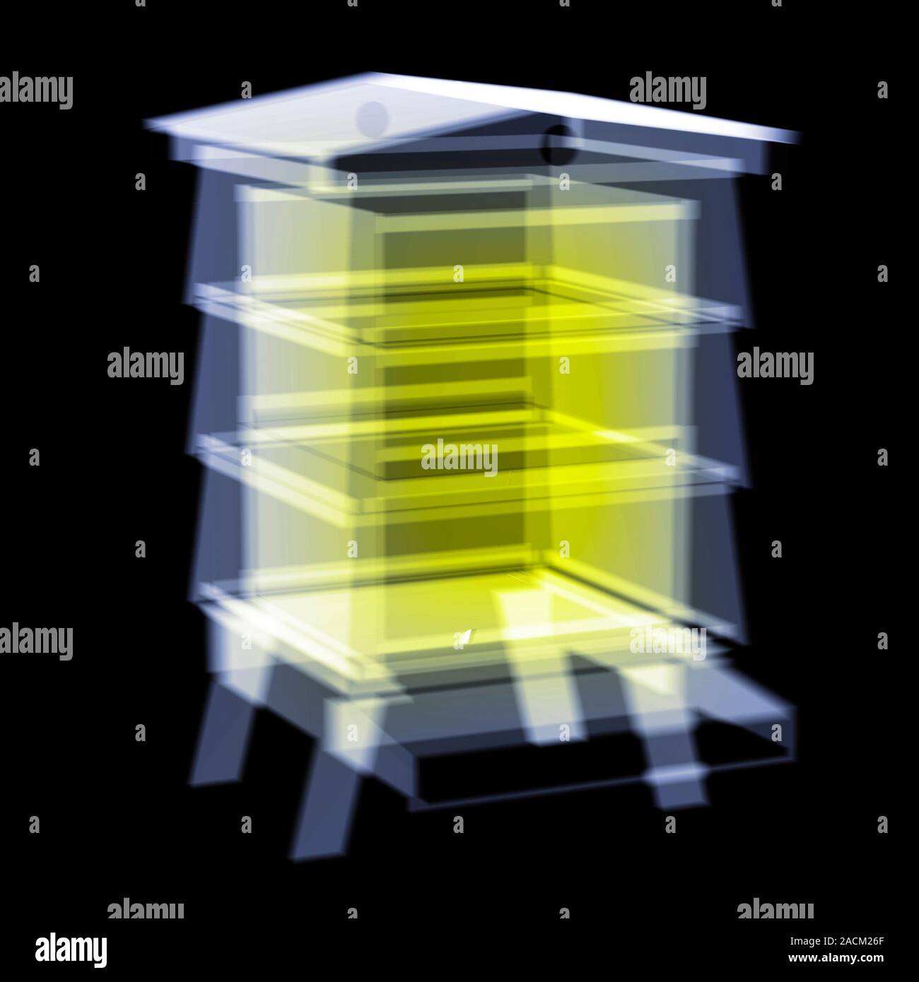 Beehive, X-ray. Bees collect nectar from a wide range of flowering ...