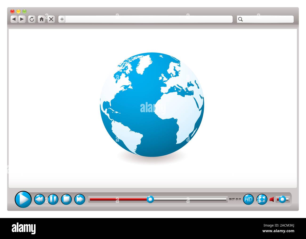 Web video browser world Stock Photo