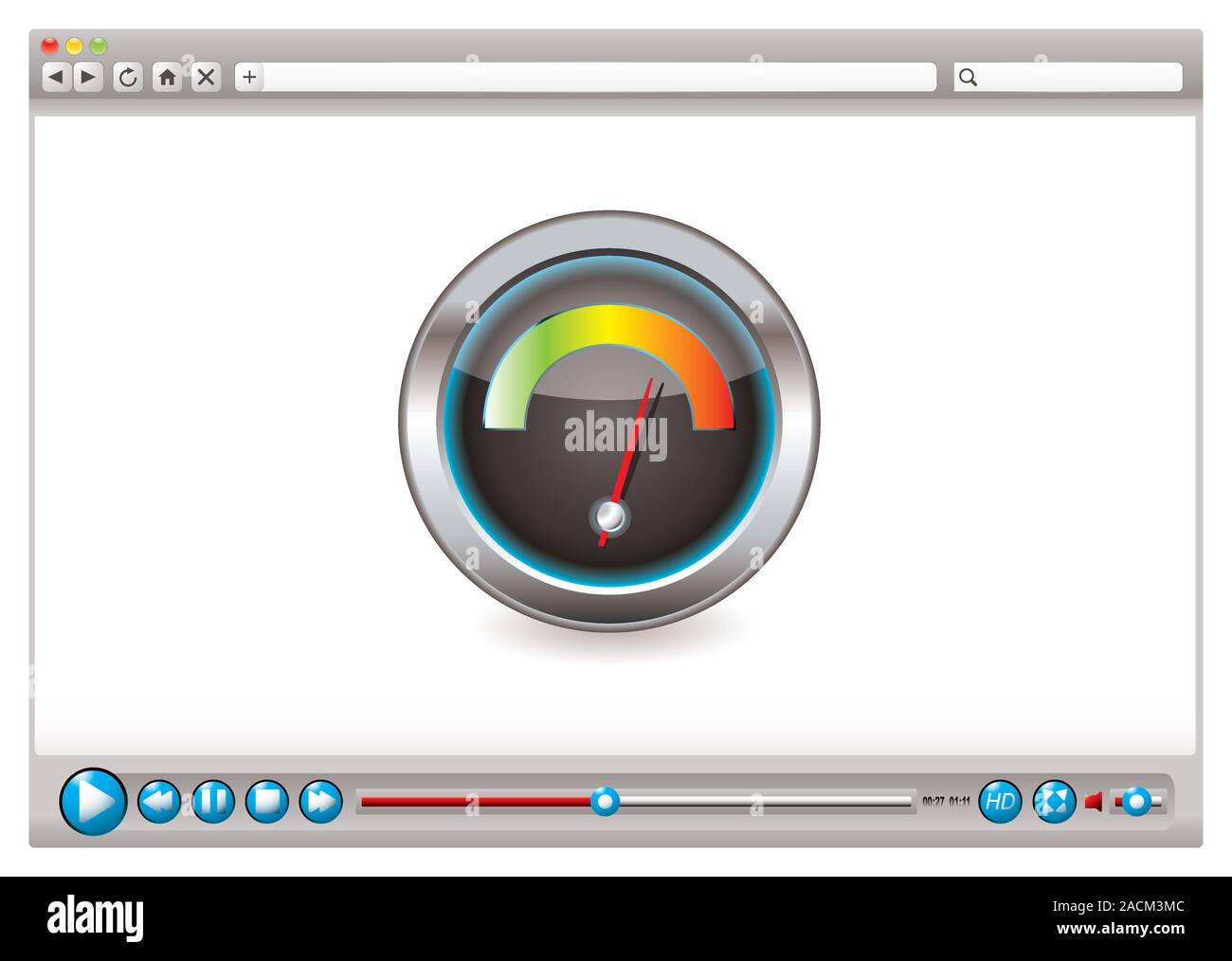 Web video browser speed Stock Photo