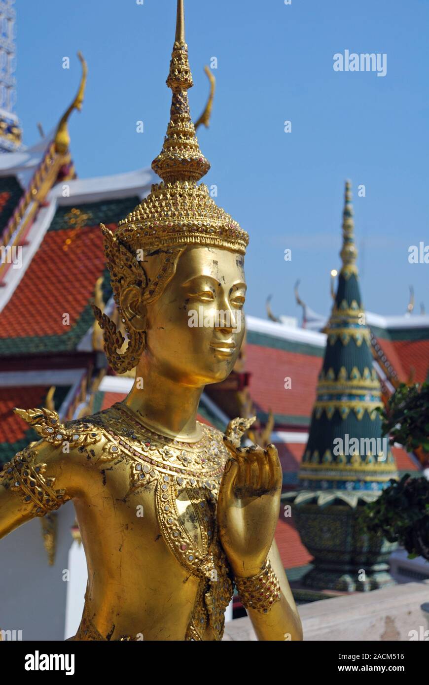 Kinnara, mythological bird creature, Wat Phra Kaeo, Great Palace, Bangkok, Thailand, Asia Stock Photo