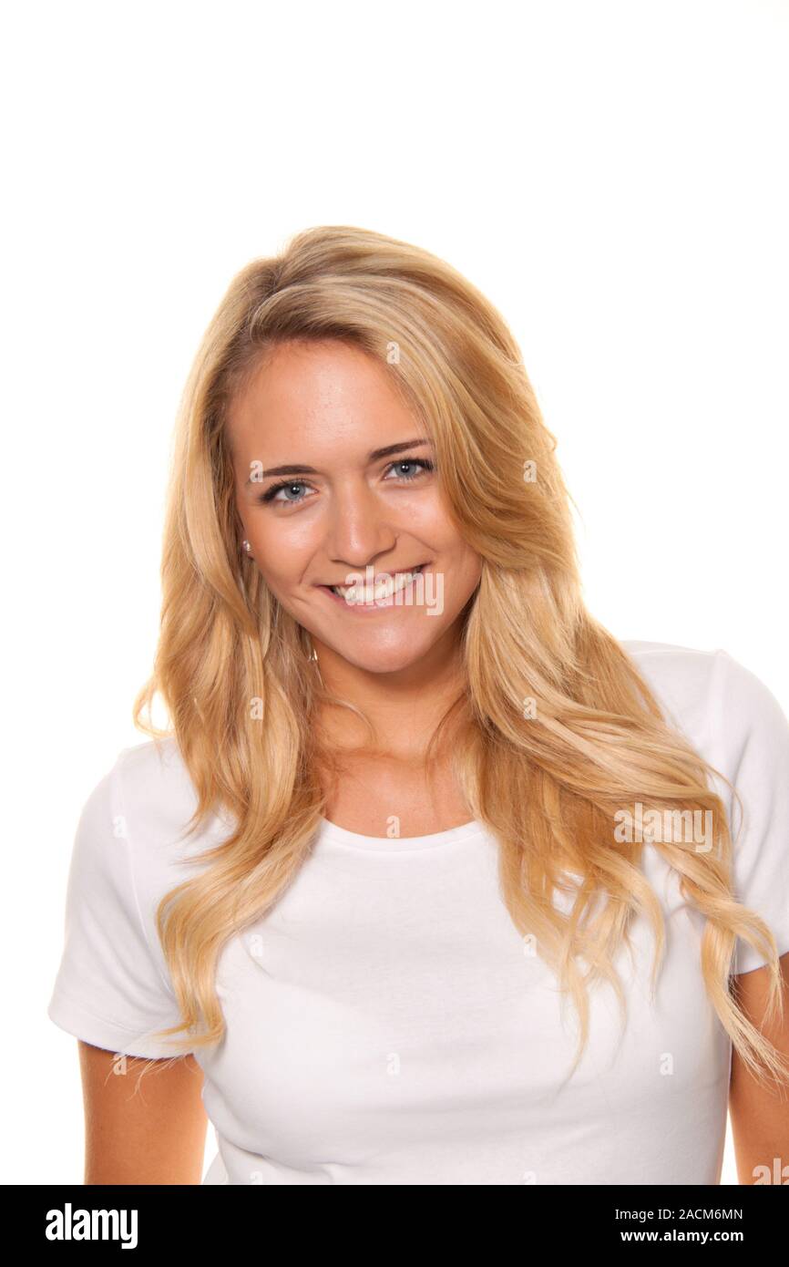 Young nice woman. Cheerfully smiling. portrait Stock Photo