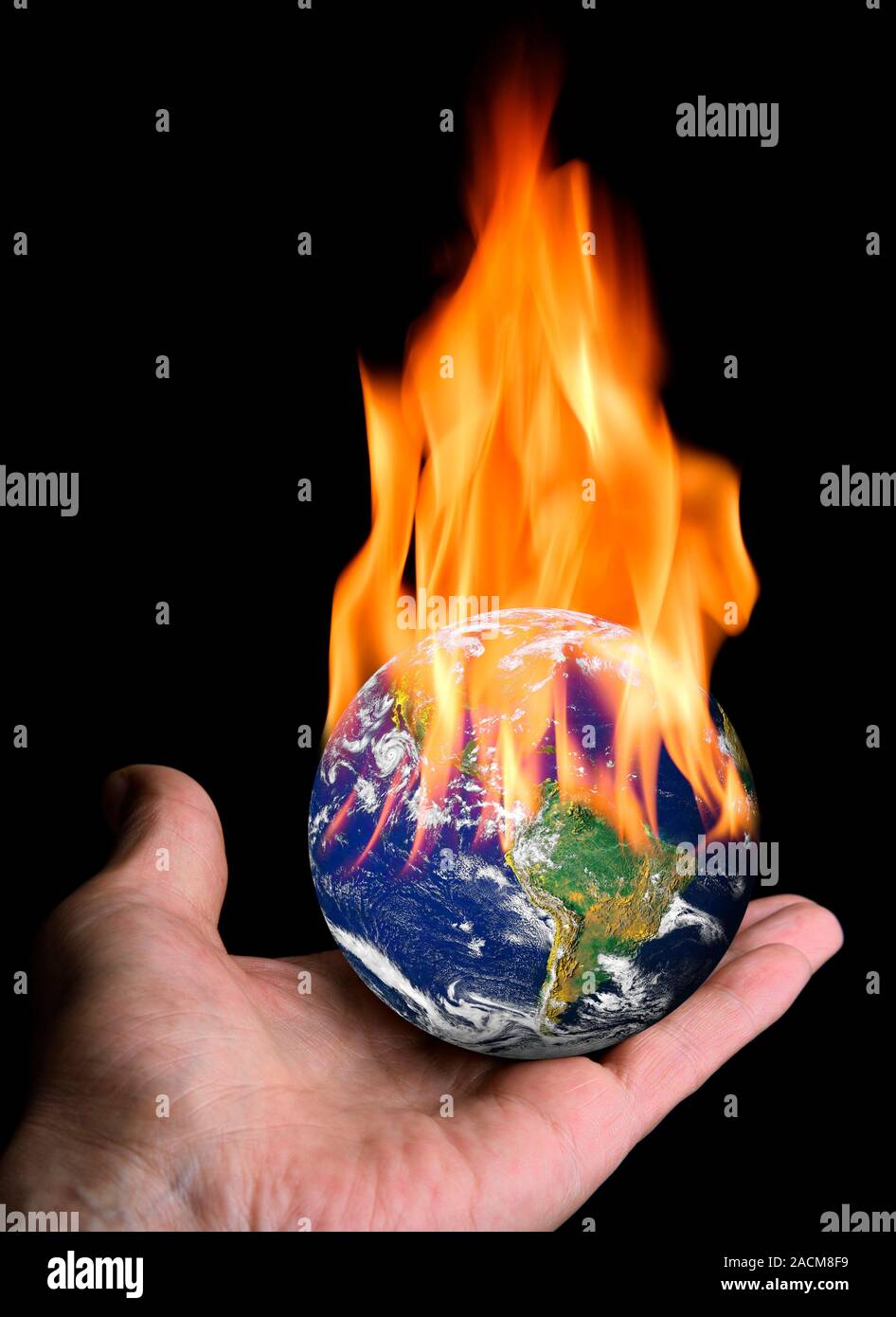 Global warming, conceptual computer artwork. Stock Photo