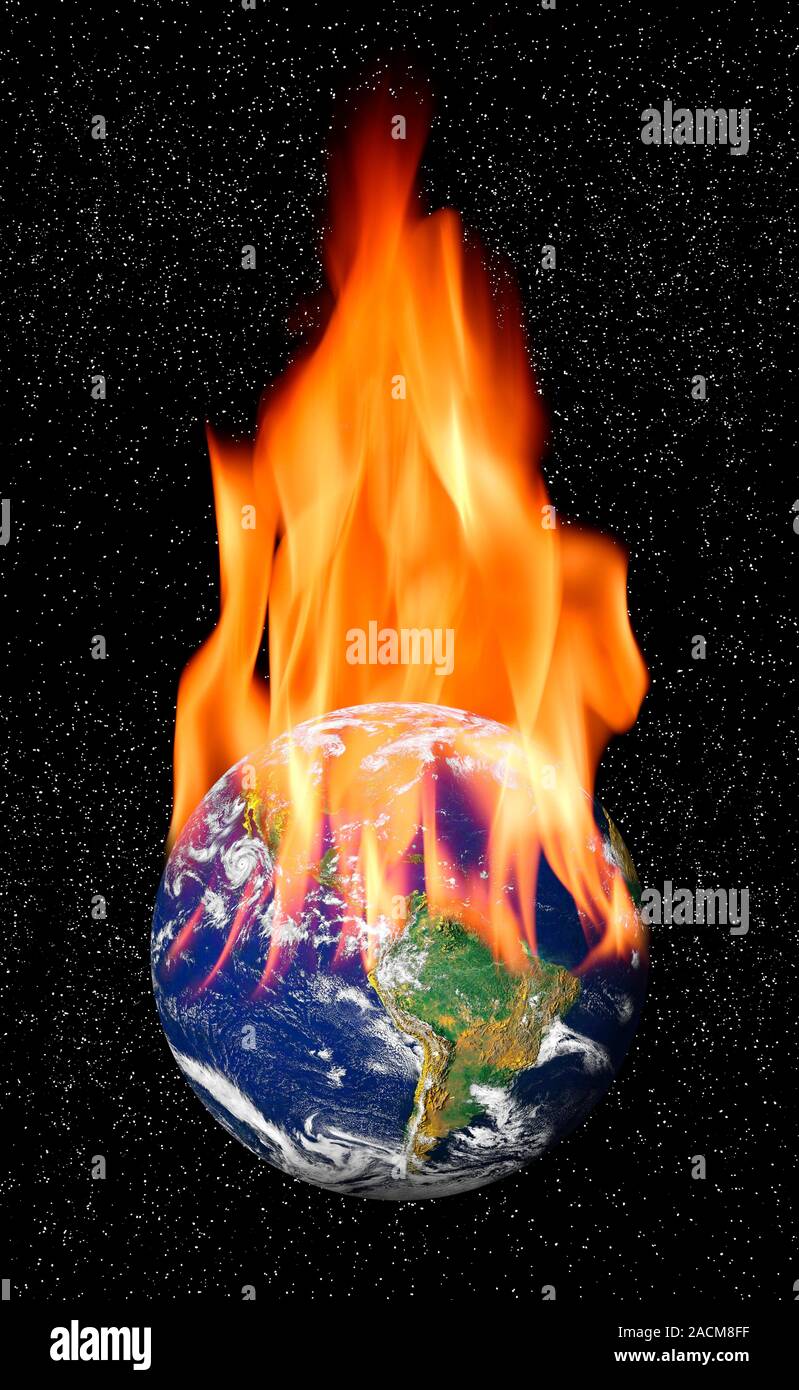 Global warming, conceptual computer artwork. Stock Photo
