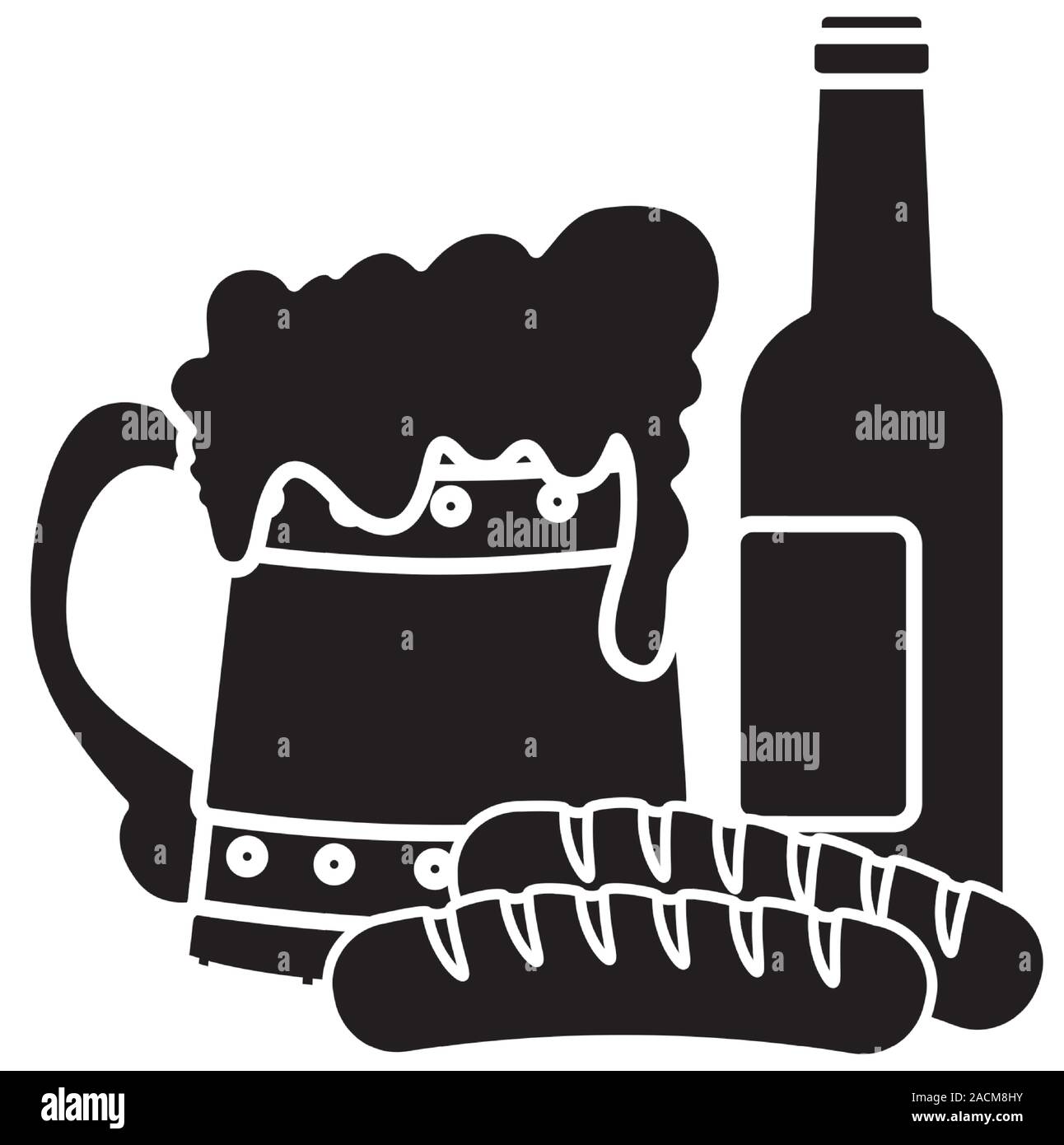 Oktoberfest beer and sausage vector design Stock Vector Image & Art - Alamy